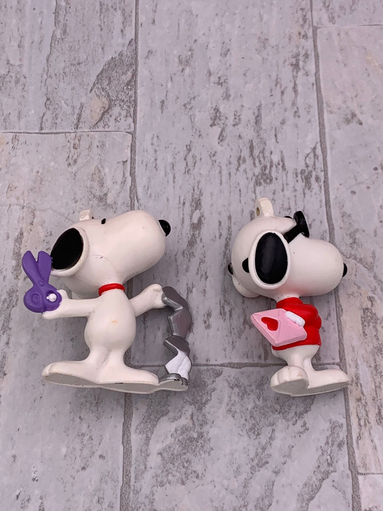 Vintage Valentine Snoopy Ornaments, Snoopy Peanuts figurine, Snoopy
