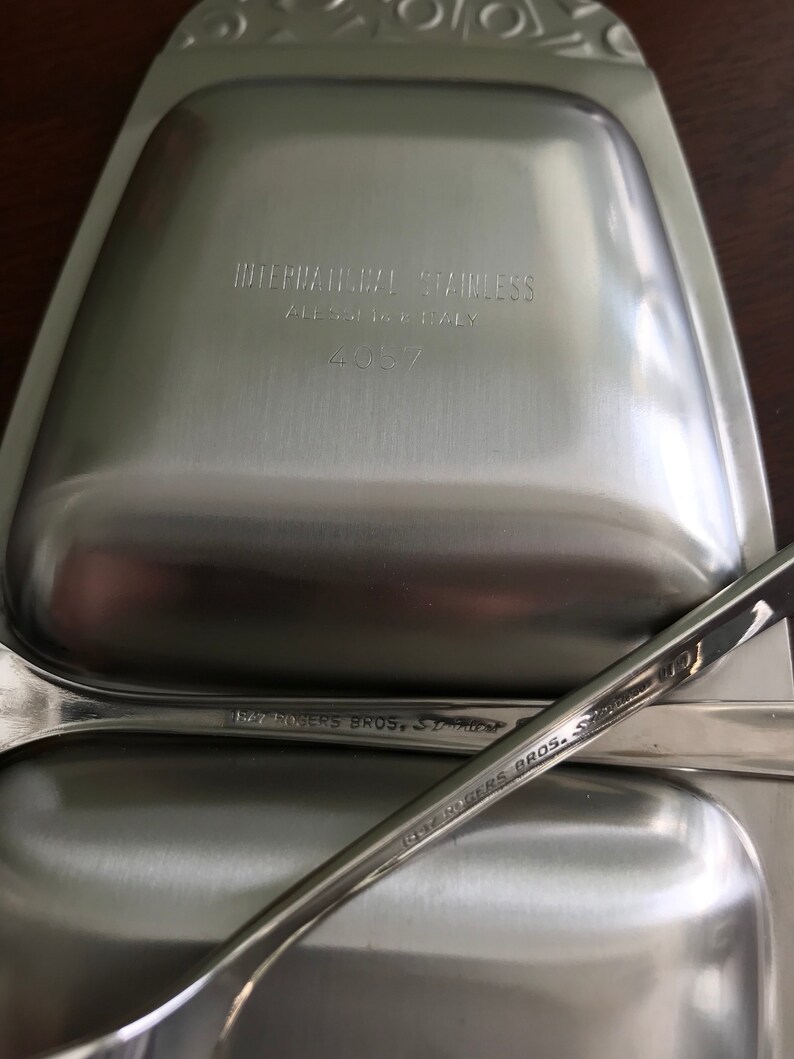 Vintage Condiment Serving Tray gift set Navaho by International Silver Foodie Gift