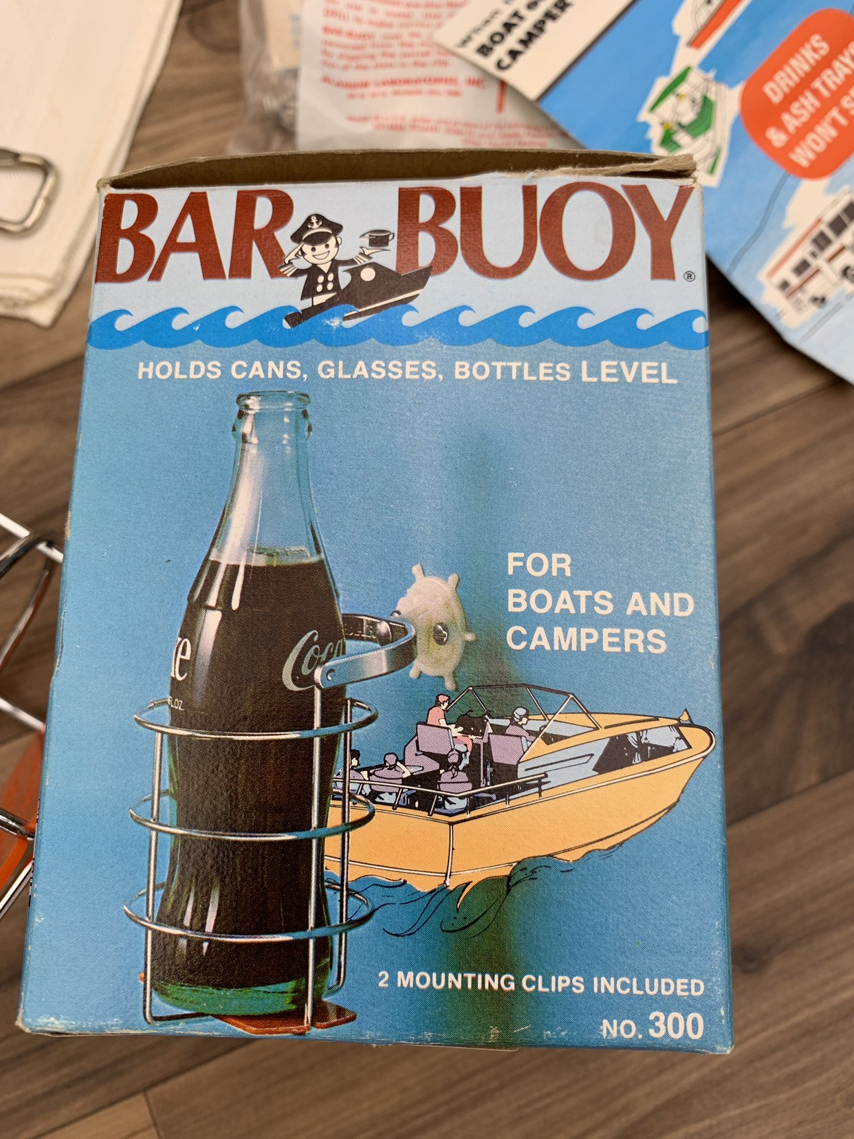 Vintage drink holder, hanging metal holder for drinks on Boat or