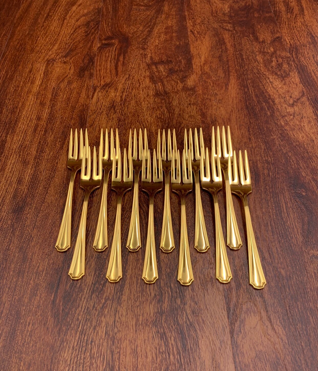 Vintage Oneida Gold Flatware Set service for 12, Golden Clairhill