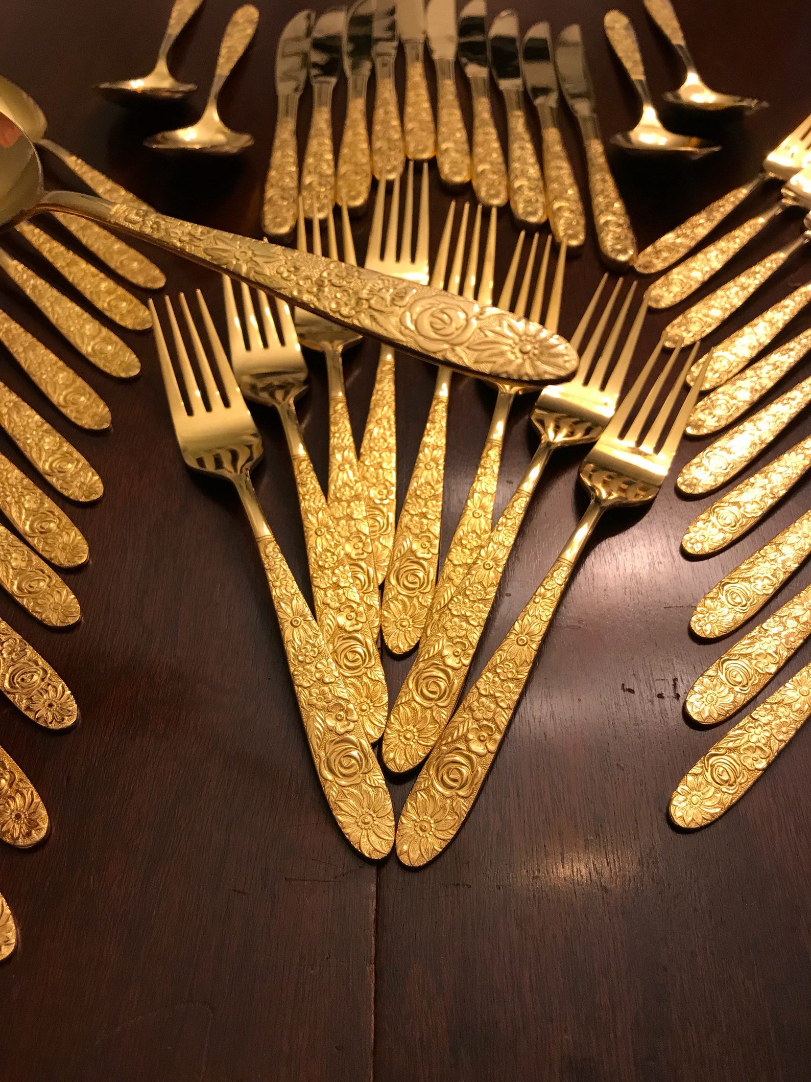 Vintage Gold Flatware Golden Bouquet Gold Electroplate Etsy