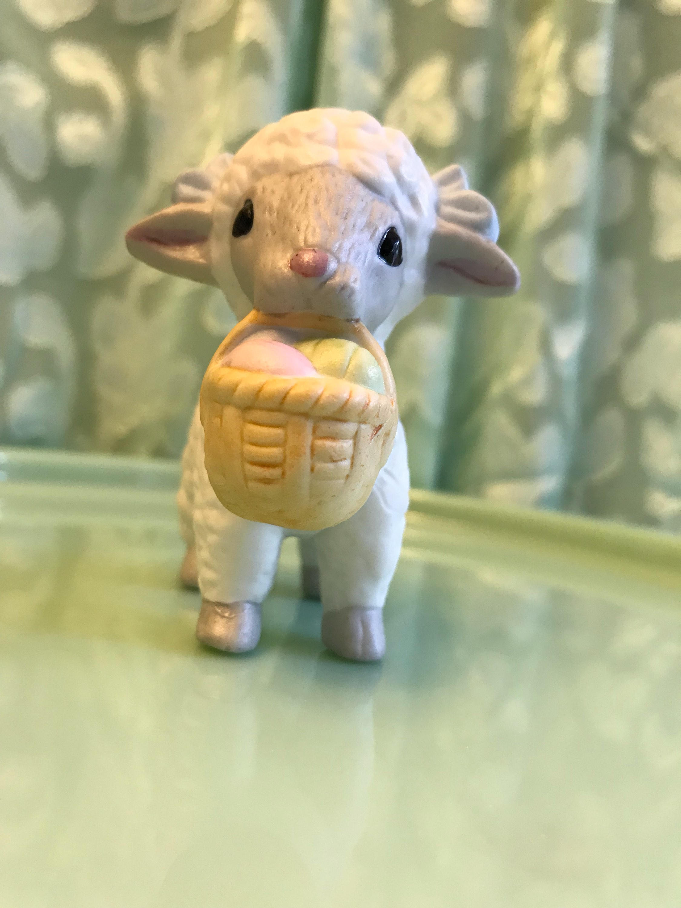 Porcelain Lamb Figurine, Figural little Lamb, Porcelain Easter Lamb