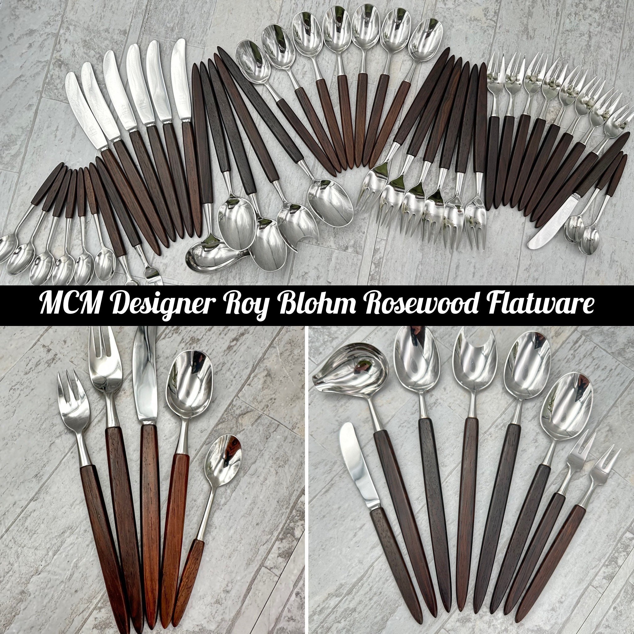 Rustic Wood Handle Stainless Steel Silverware Set – Hadley