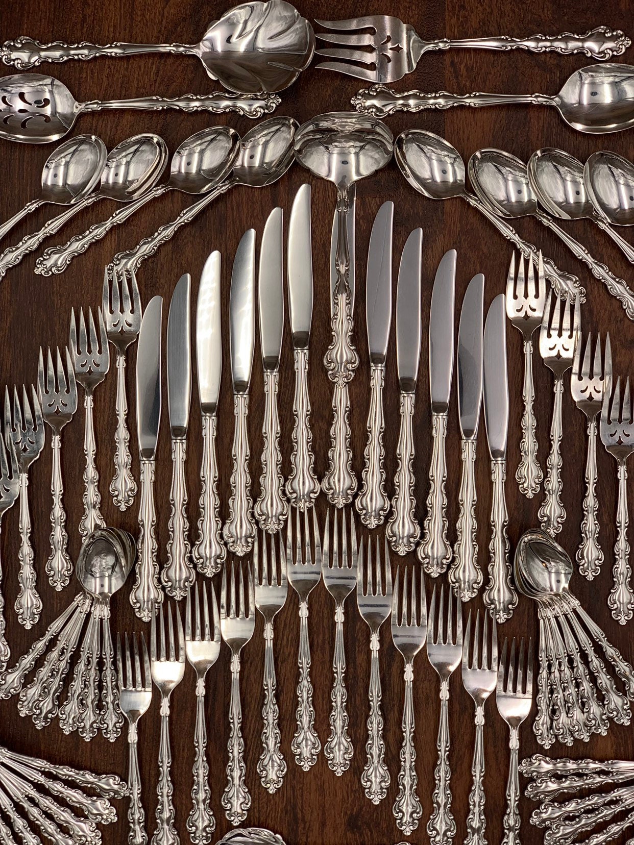 Silverware Set Oneida Community Modern Baroque Silverplate Flatware Set