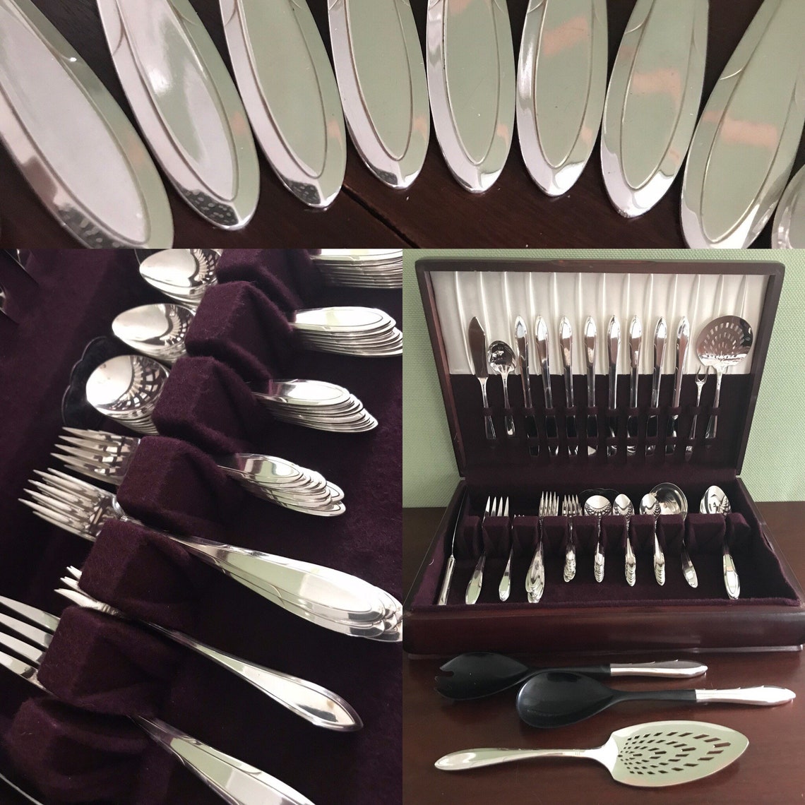 Vintage Flatware Set with Silverware Chest Service for 8 Etsy