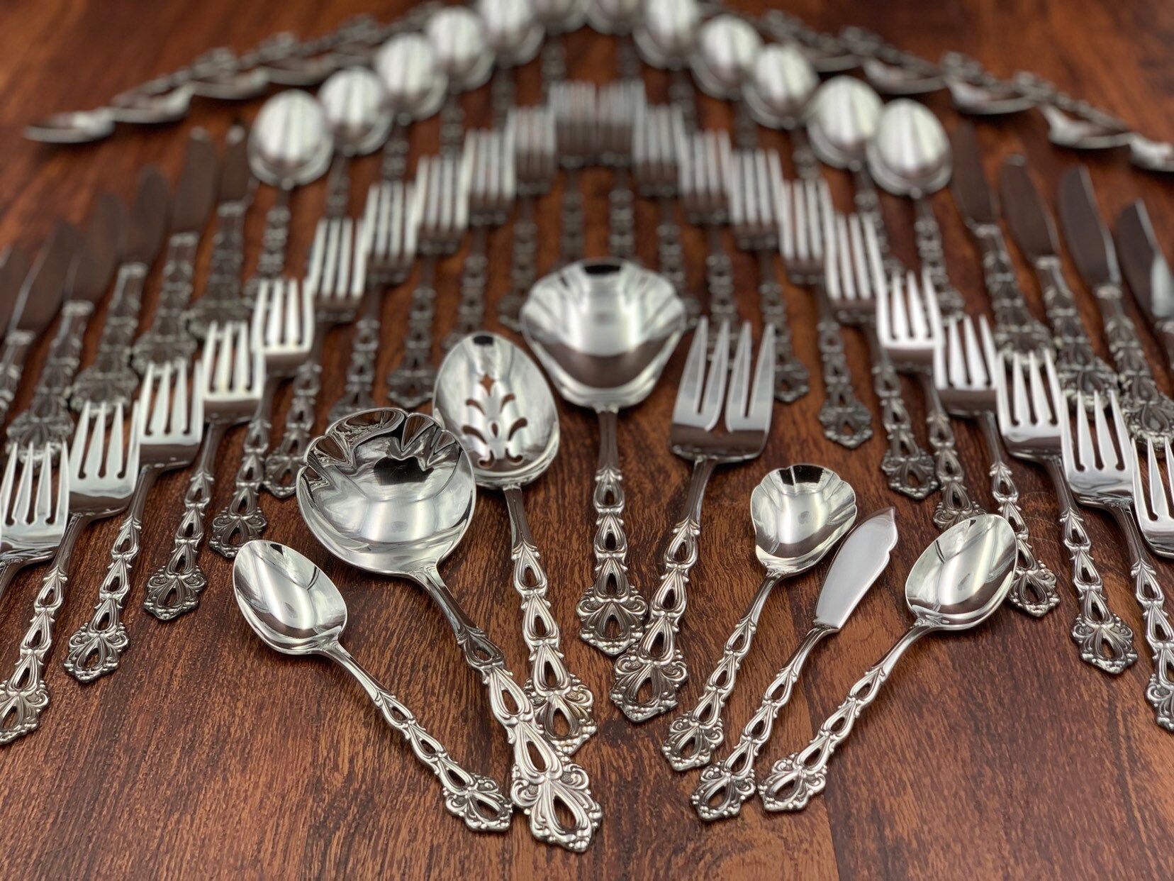 RARE Oneida Stainless Flatware Set Service for 12 Vintage Etsy