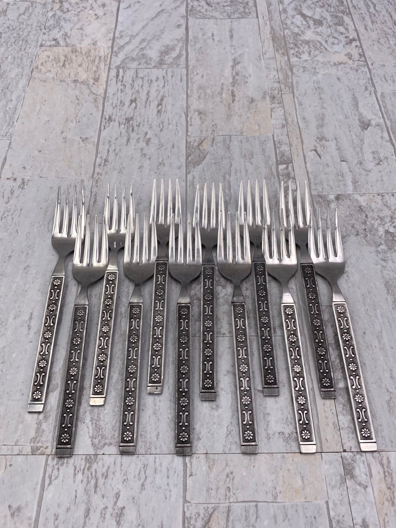 MCM Stainless Flatware set, Large Service for 12, Vintage Silverware Set, Gift for her image 8