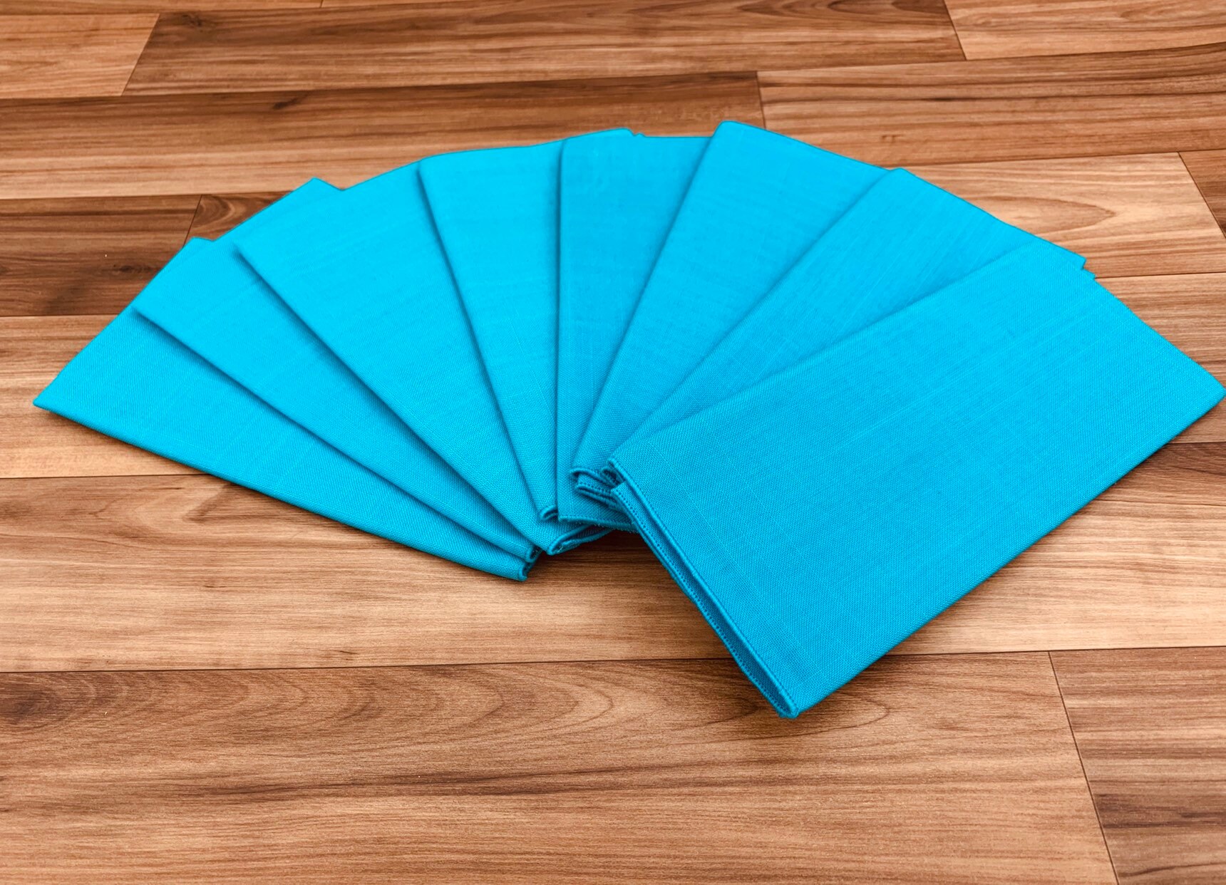 Vintage Cloth Napkins Turquoise cloth napkin set, 8 cloth napkins