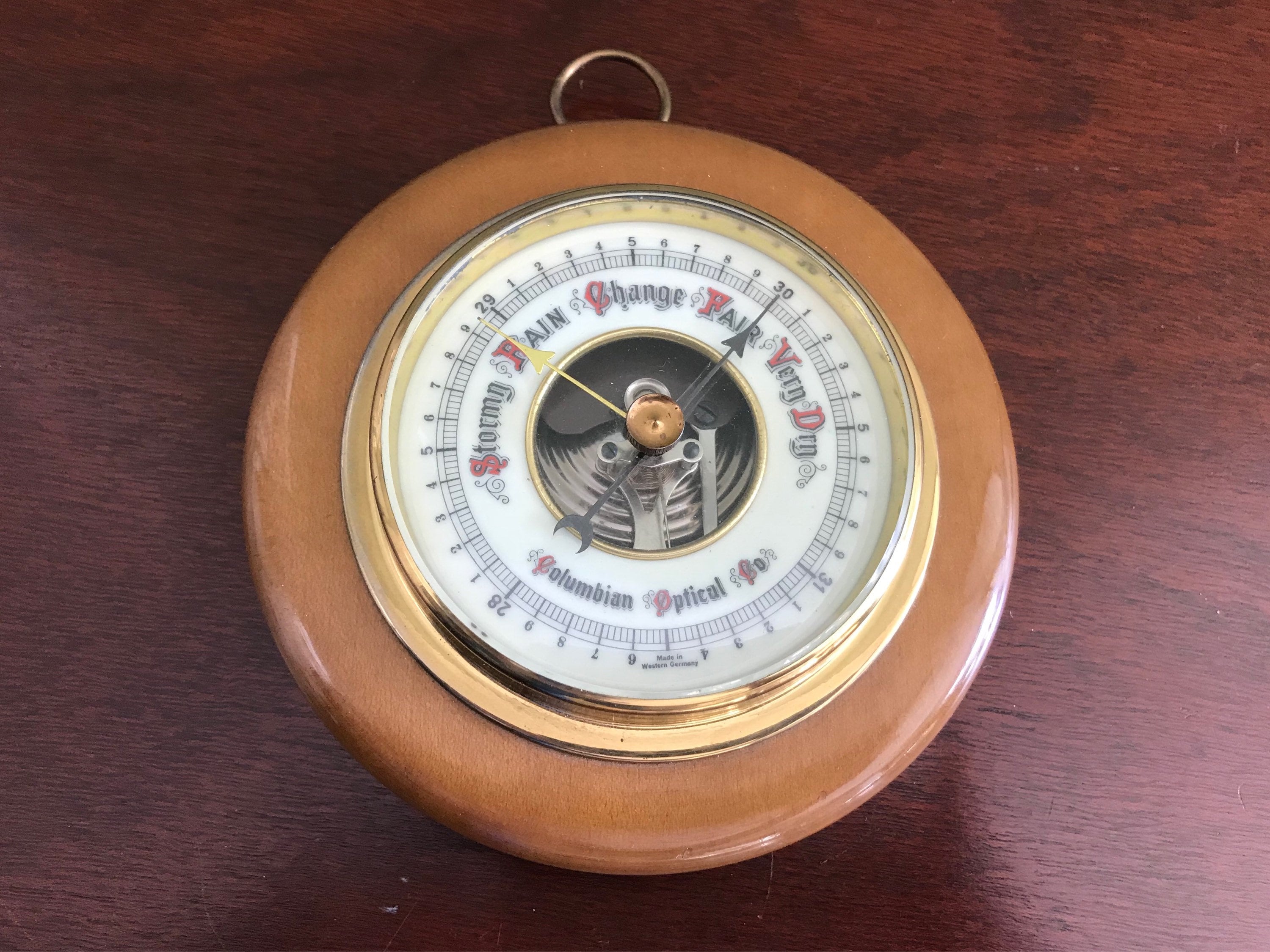 Vintage Barometer, Rare Myrtlewood Barometer, Columbian Optical Co