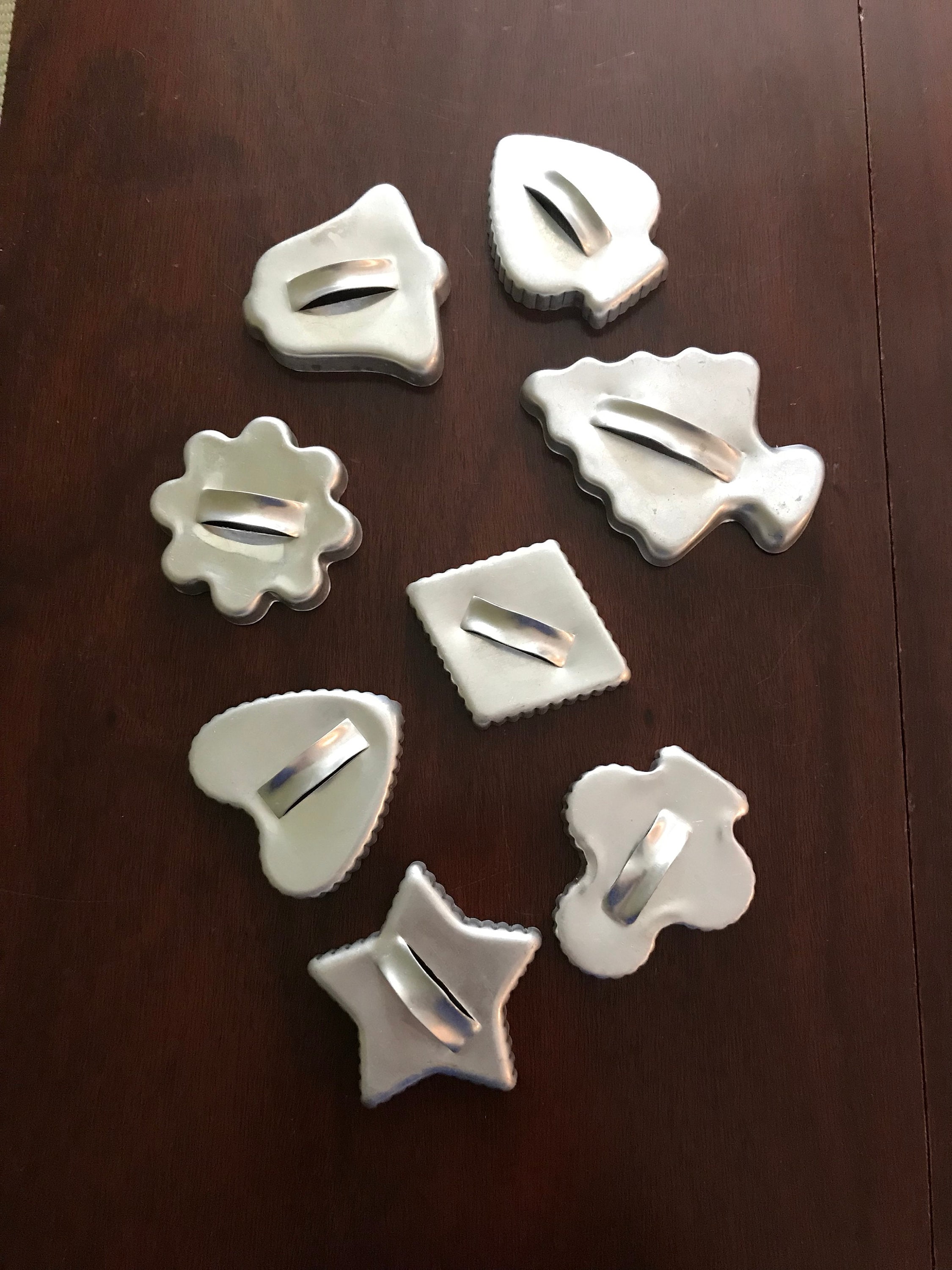 Vintage Holiday Cookie Cutters, Tin Cookie Cutter set, Collectible