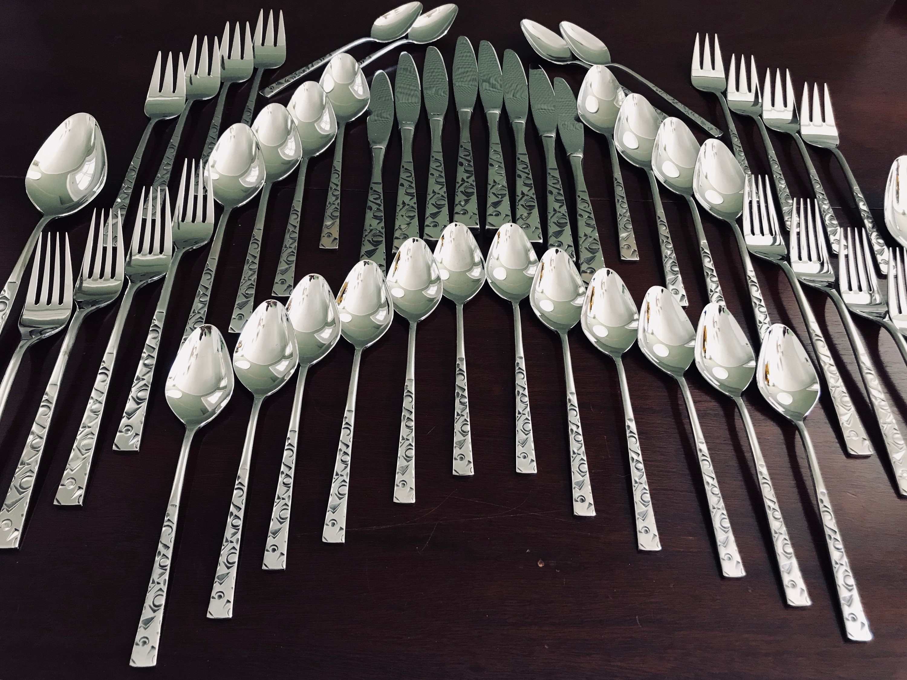 RARE Mid Century Stainless Flatware, Navaho by International Silver