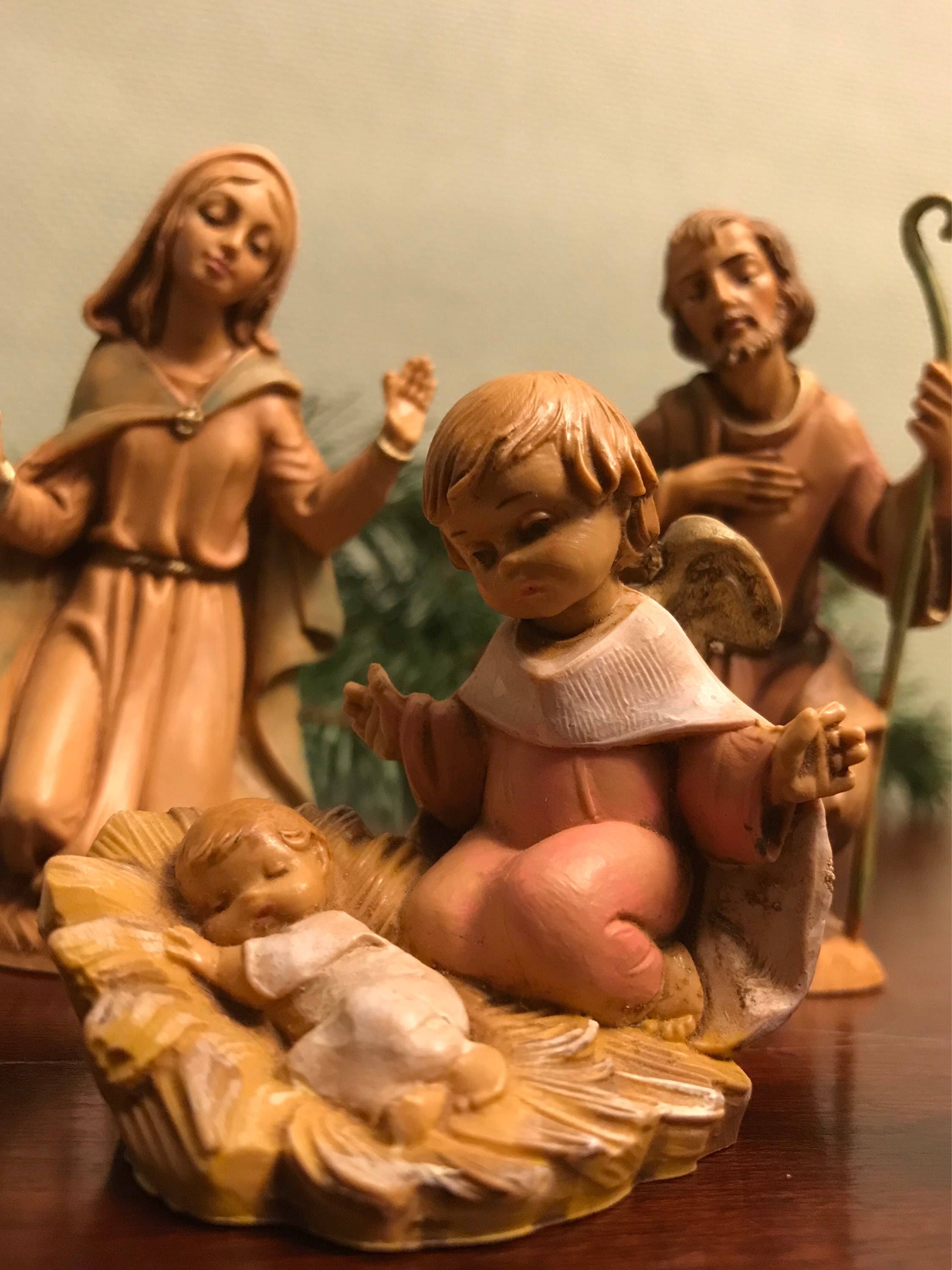 Vintage Fontanini Nativity Set, Holy Family Fontanini, Blown Plastic
