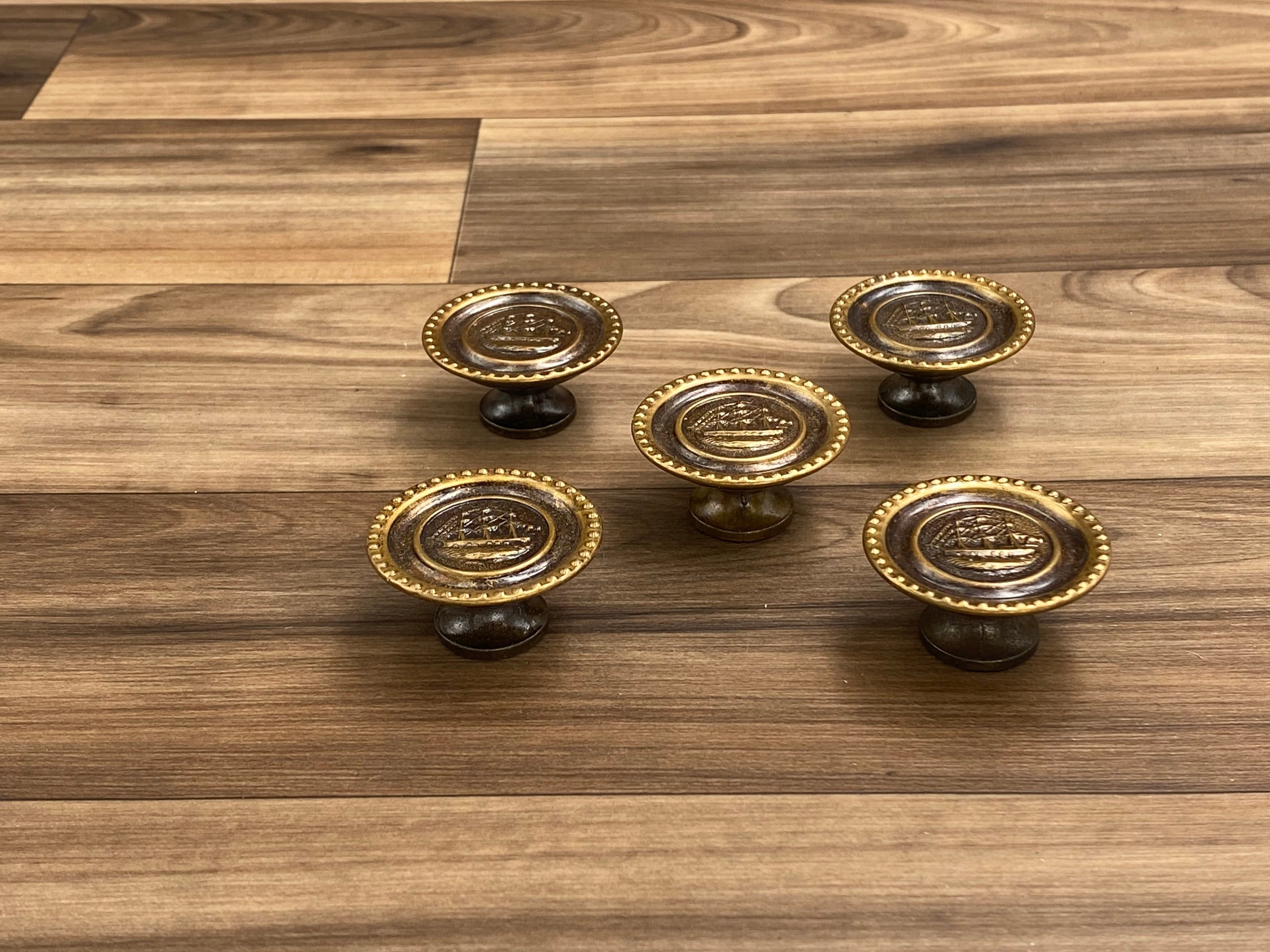 Vintage Ship Dresser Knobs, Nautical Reclaimed Hardware, Pulls