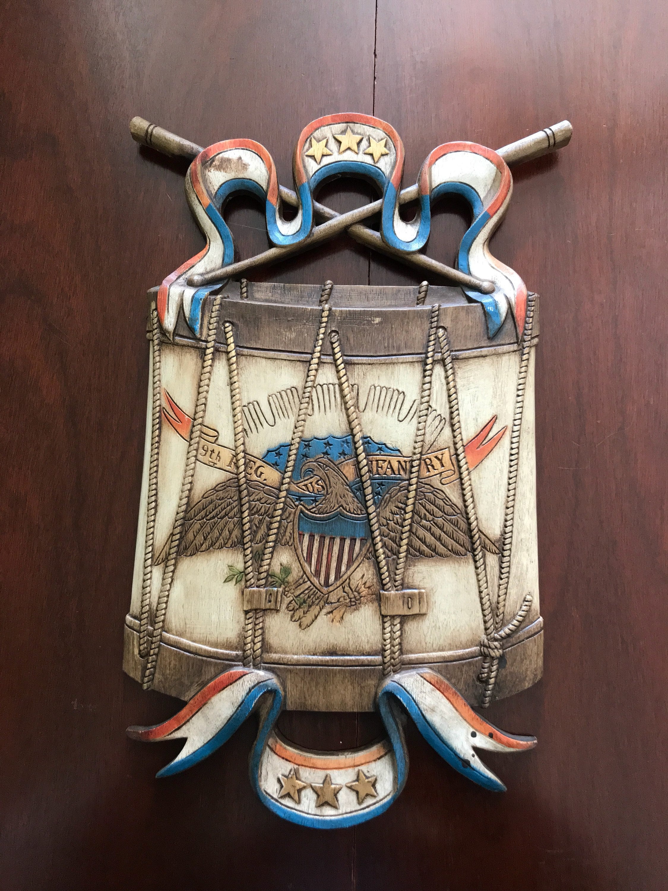 Patriotic Wall Art, 9th Infantry Drum American Military