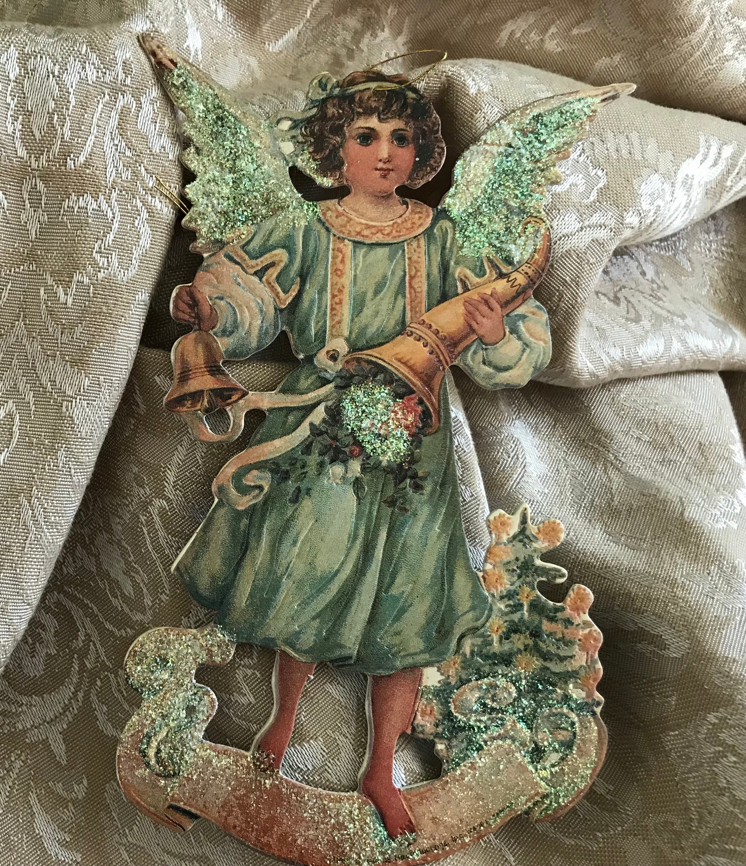 Vintage Victorian Christmas Ornaments with Gold outlines Die cut