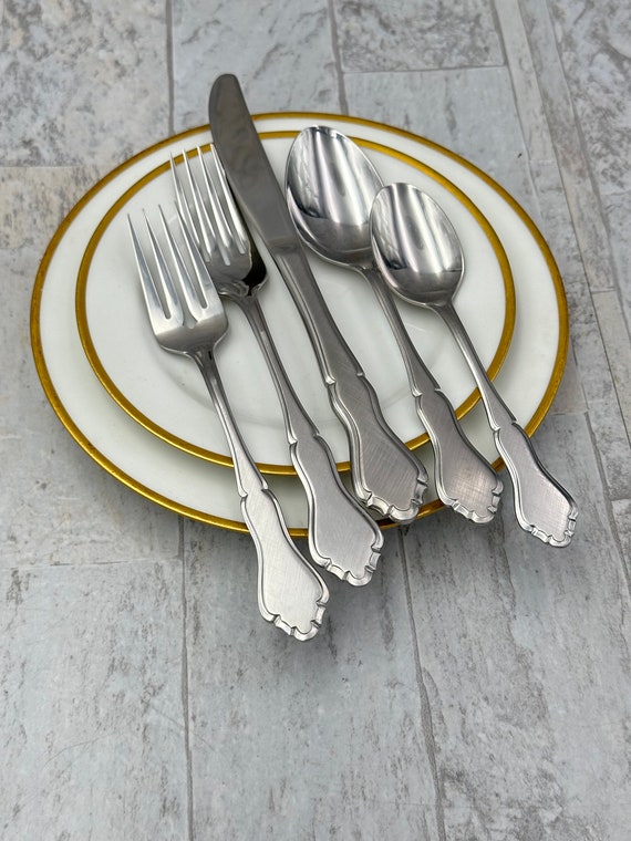 Vintage Stainless Flatware set, Rogers Stanley Roberts Glendale, Service for 12, Vintage silverware set Excellent Condition