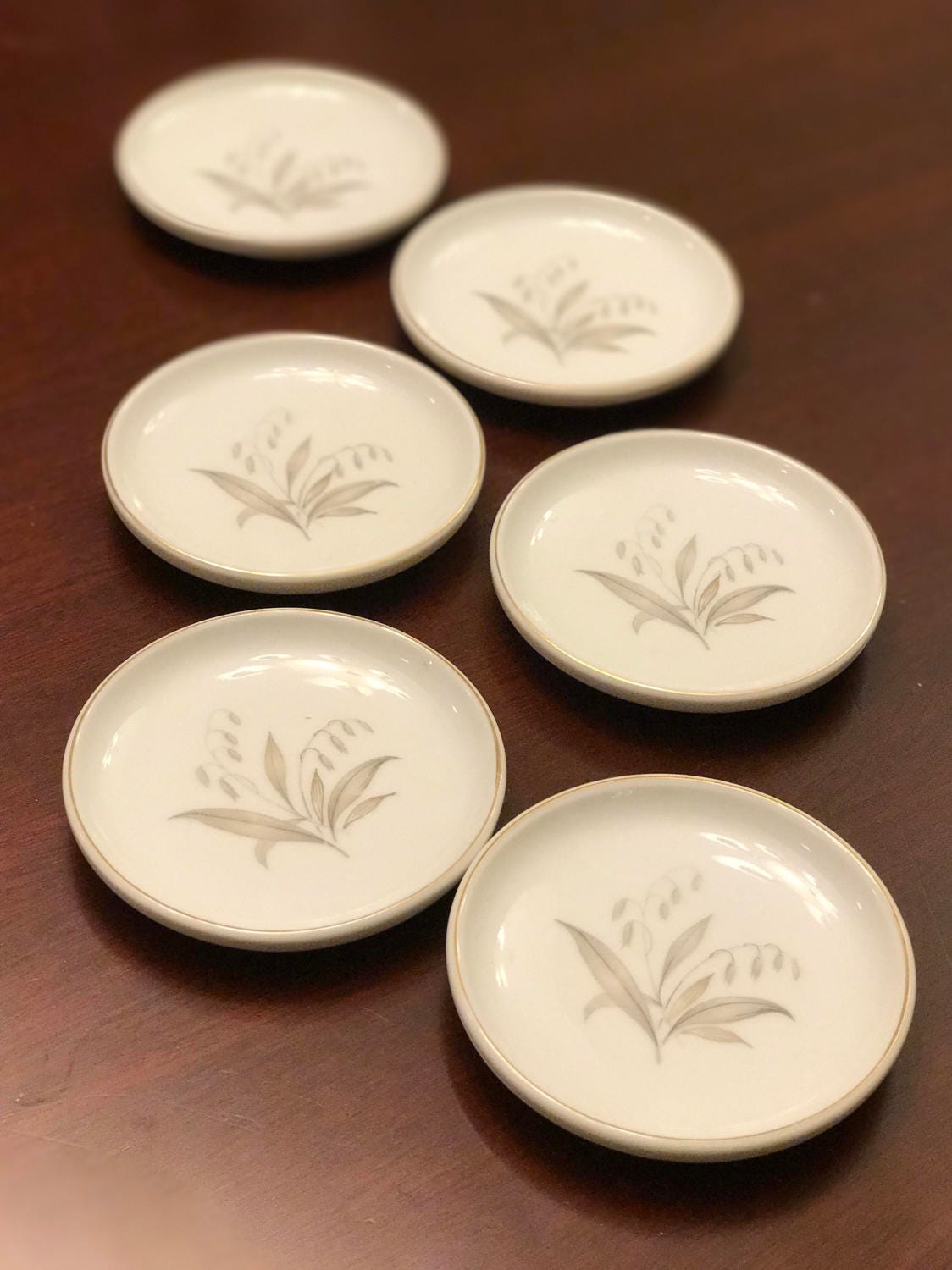 Mid Century Coasters, Golden Rhapsody by Kayson, set of six, Fine china