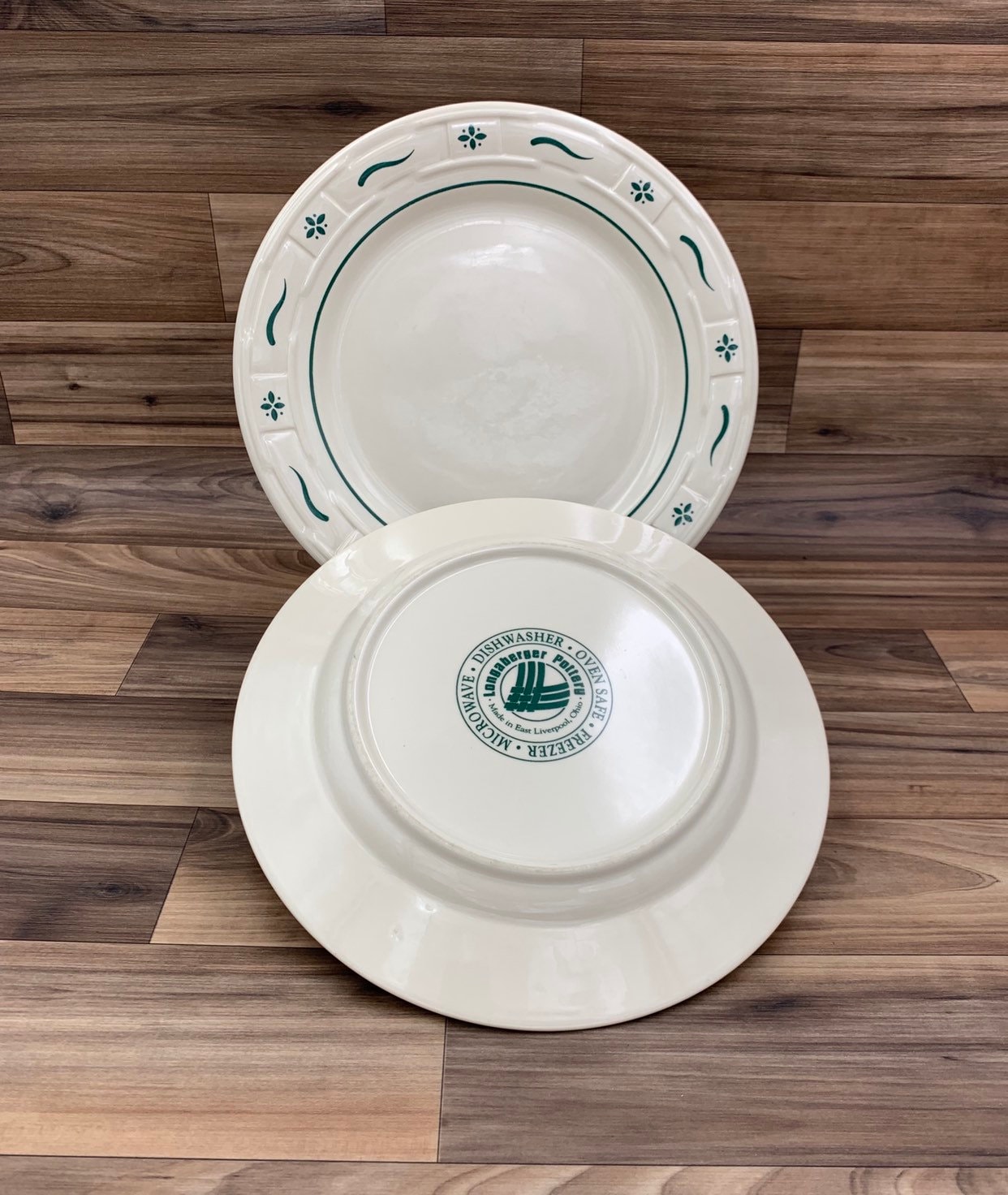 Vintage Longaberger Pottery Dinner Plates Woven traditions Heritage
