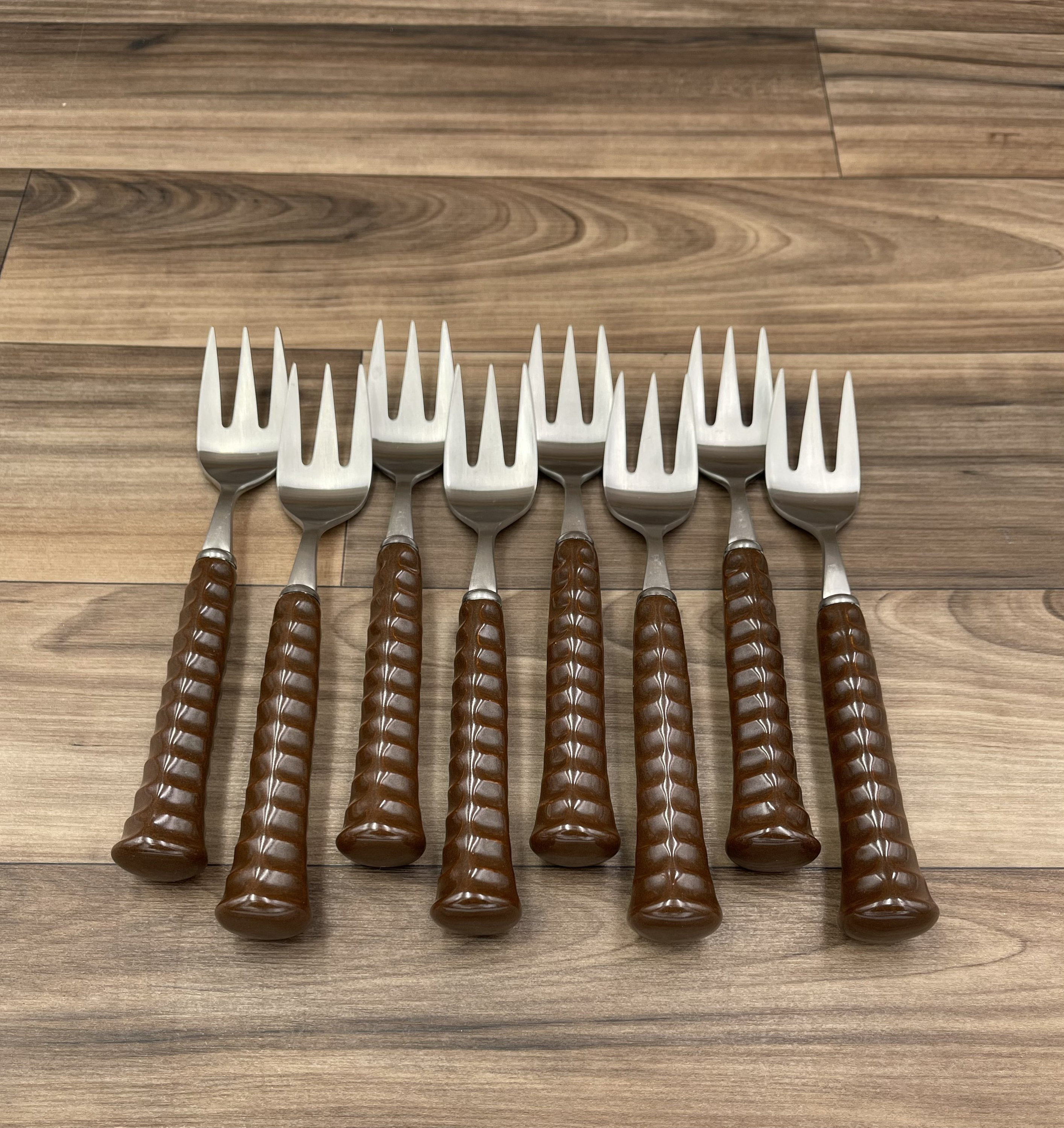 Mid Century Flatware set, RARE Noritake Iron Brown Vintage Silverware set