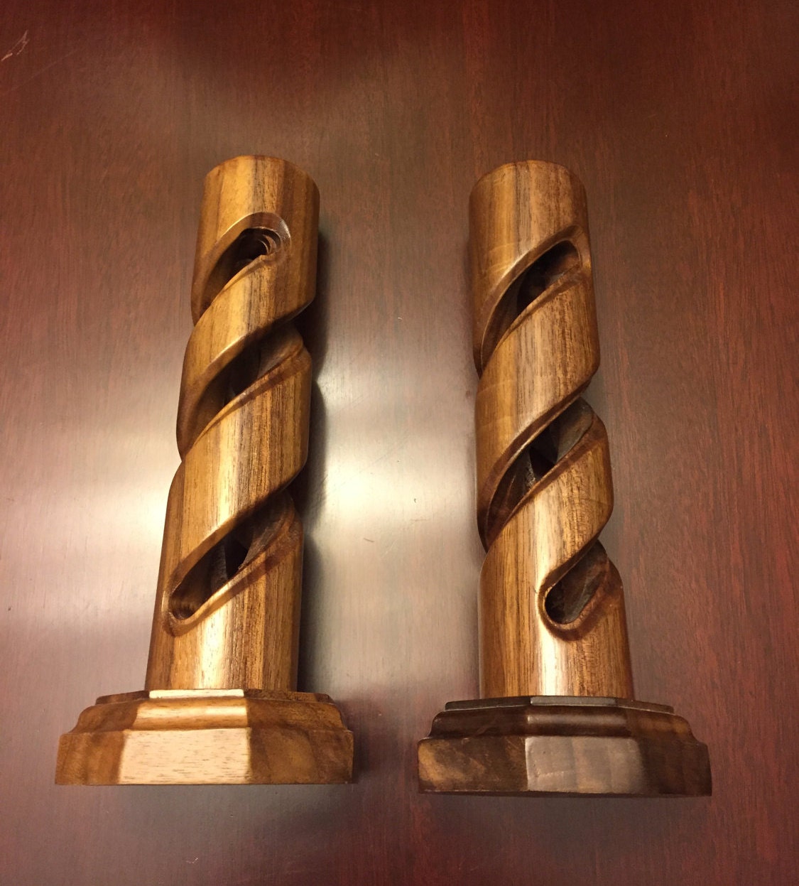 Wooden Candlesticks, Geometric candlesticks, Spiral candlestick, taper