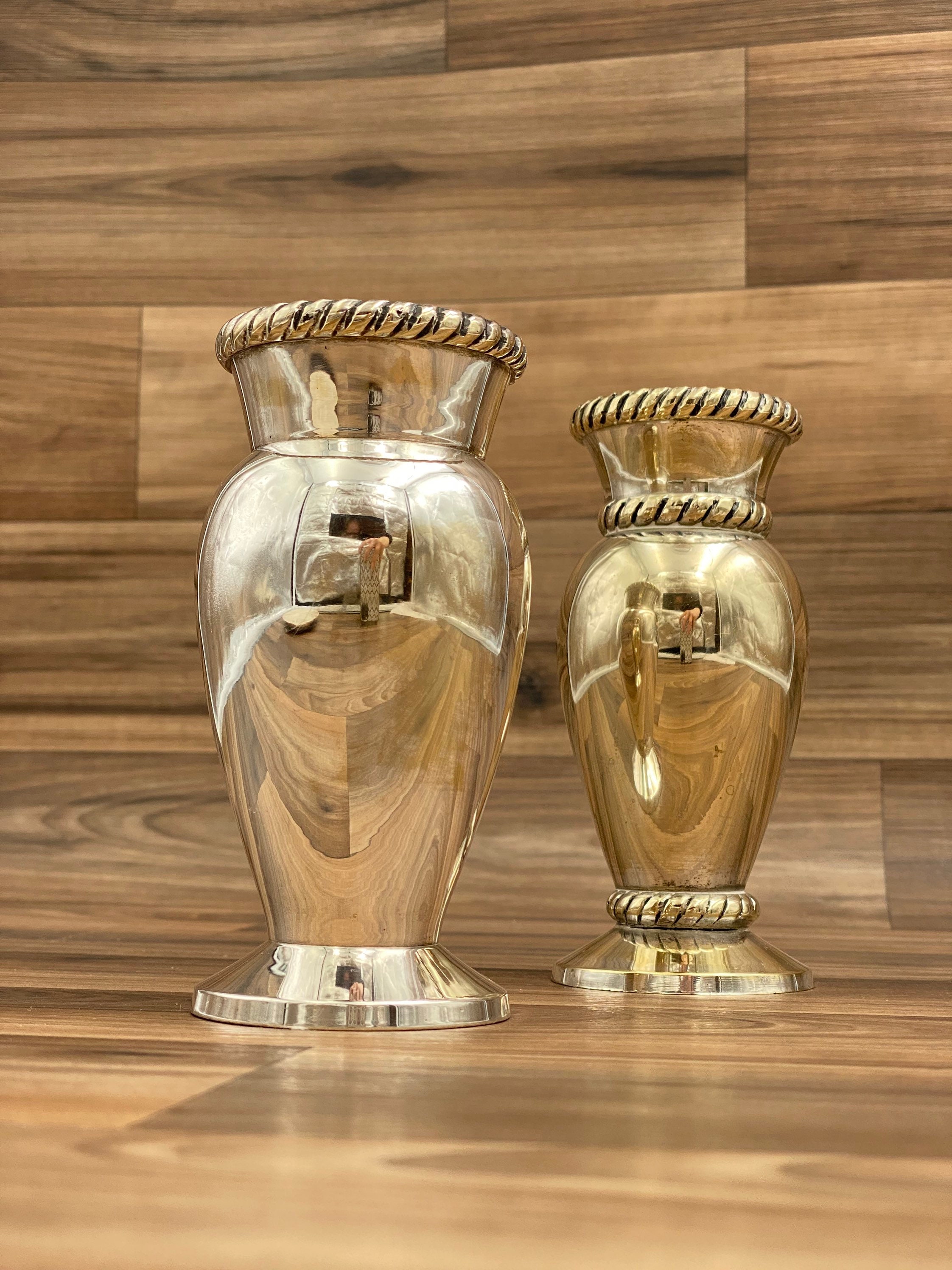 Small Silver Vases, Vintage Silver plated Bud vases by Pottery Barn