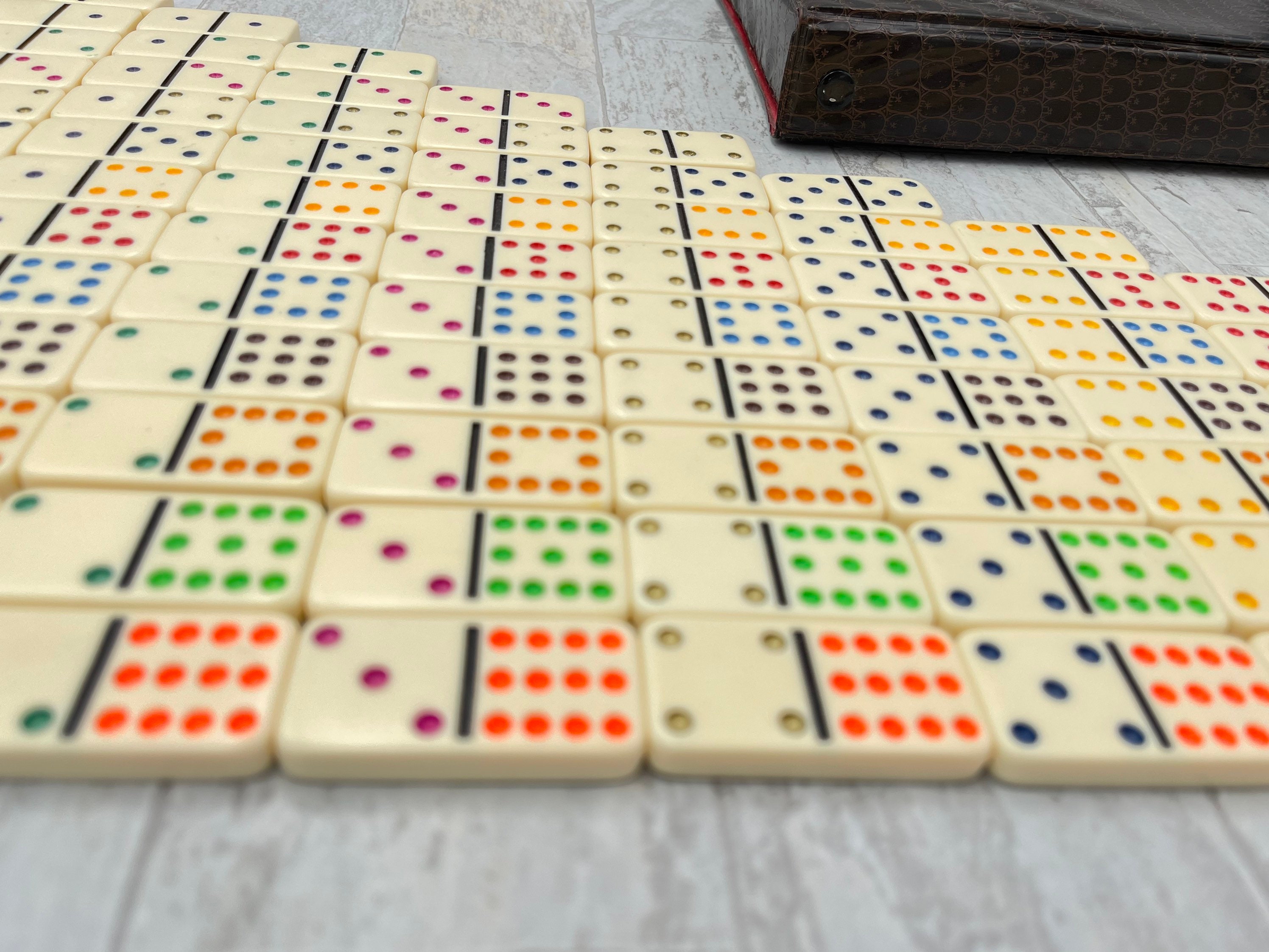 Vintage Double 12 dominoes in case
