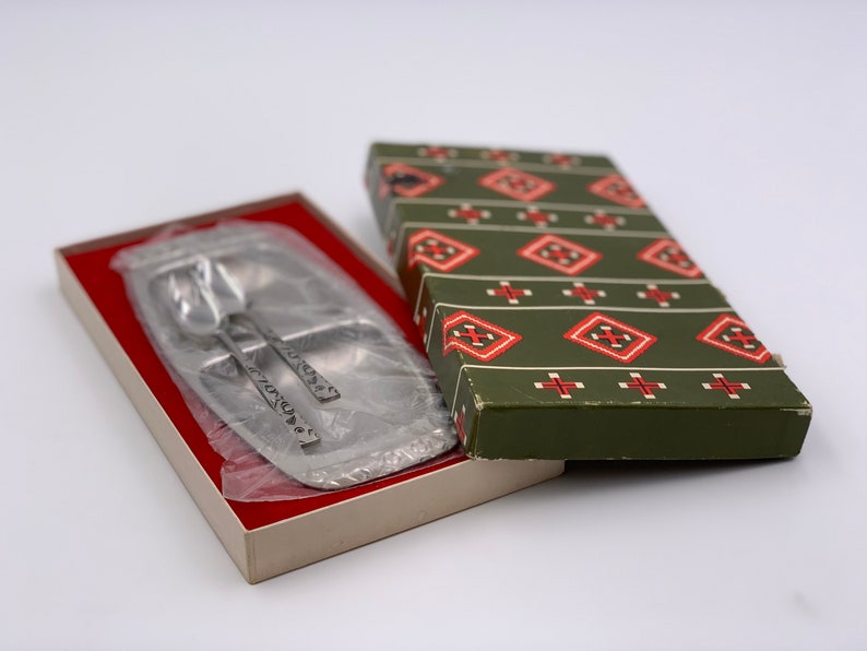 Vintage Condiment Serving Tray gift set Navaho by International Silver Foodie Gift