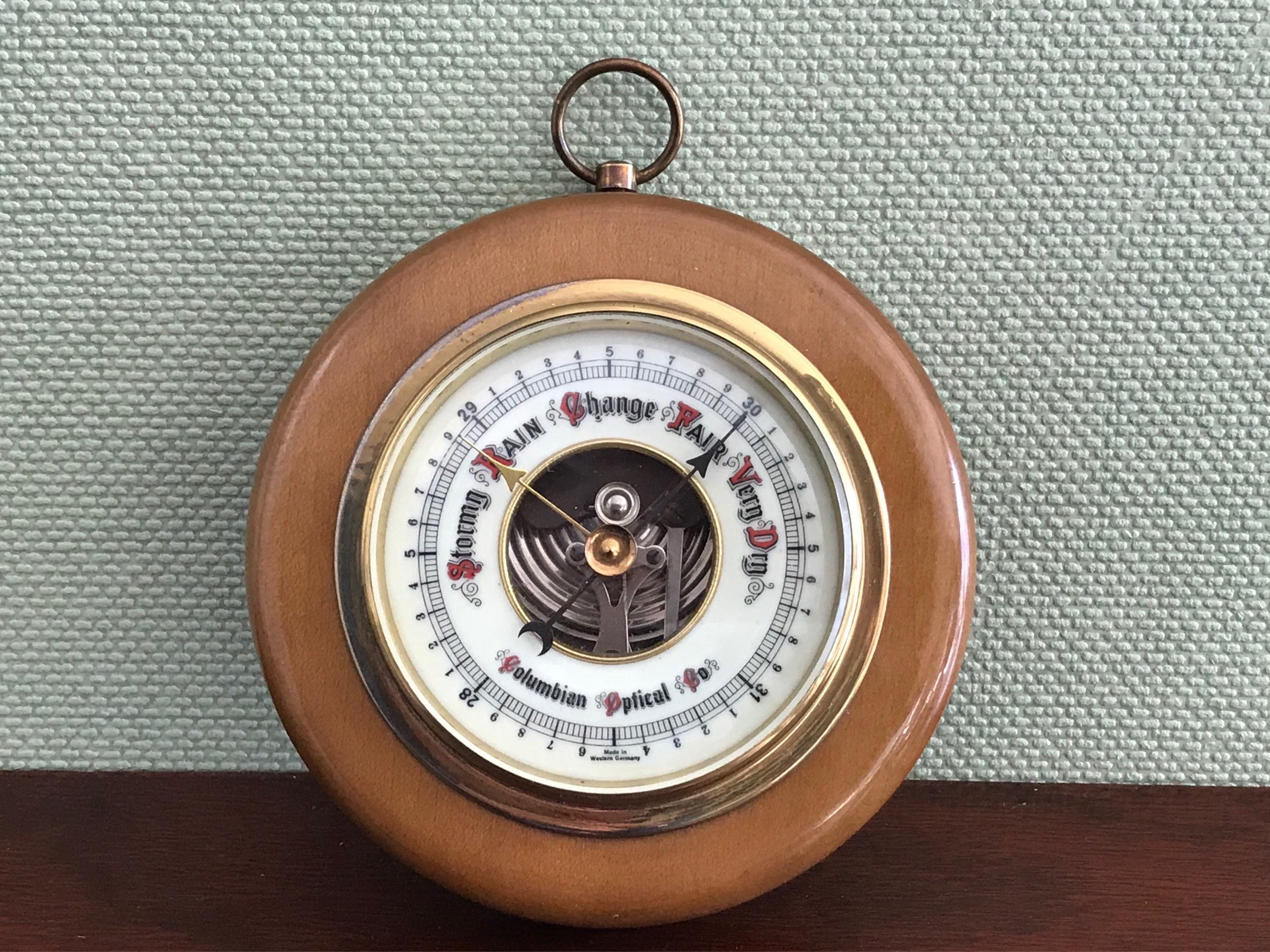 Vintage Barometer, Rare Myrtlewood Barometer, Columbian Optical Co