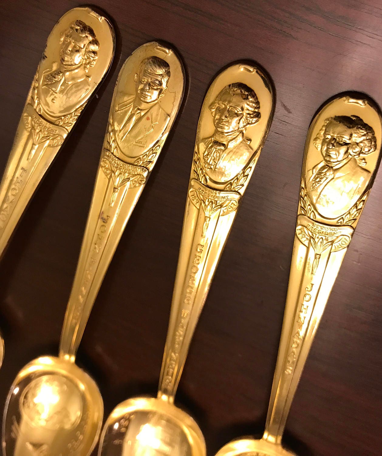 Vintage President Spoons by Rogers, Gold tone Collectible Spoons ...