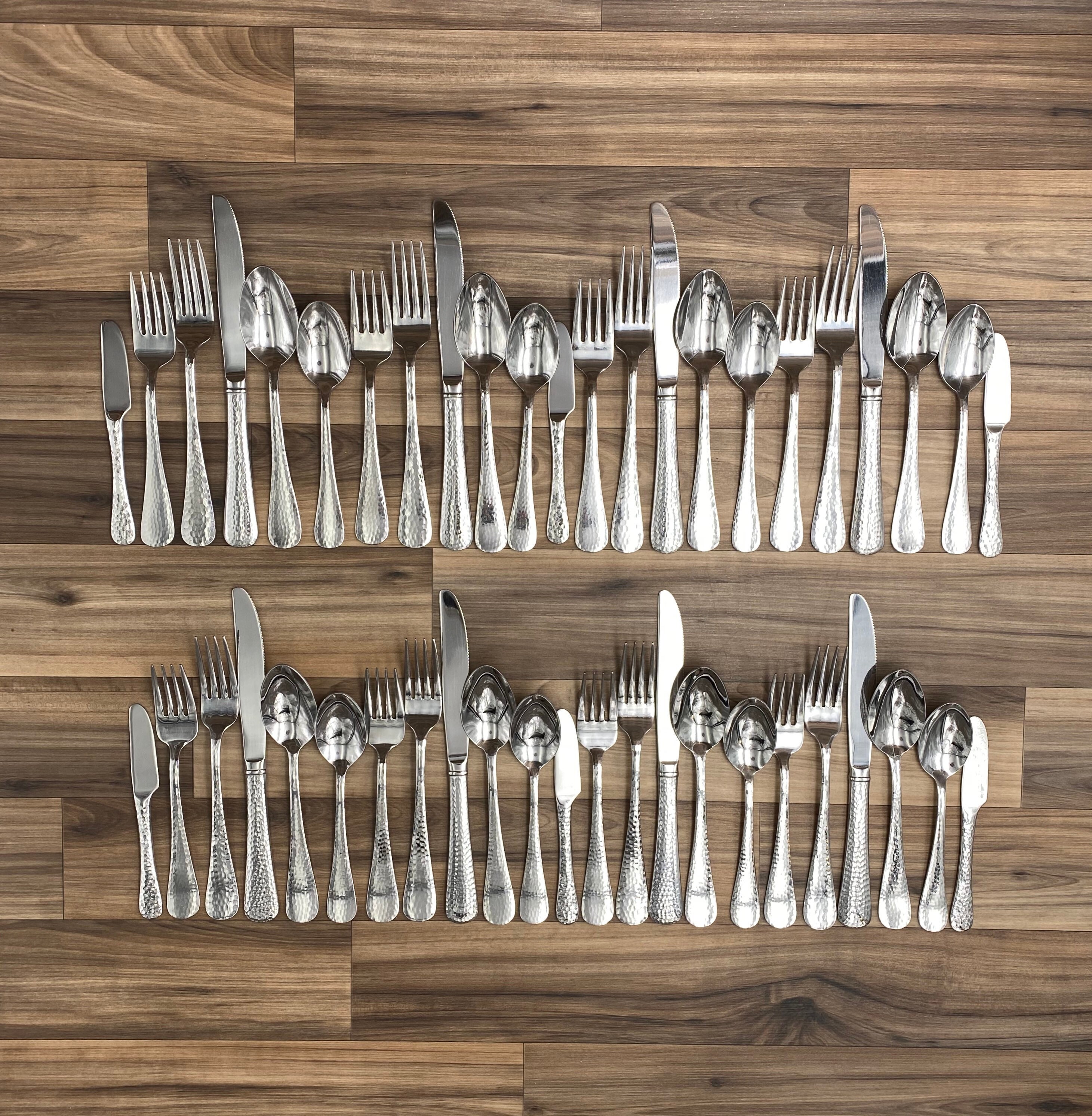 Vintage Flatware set, Olde English Hammered by Reed and Barton, Service
