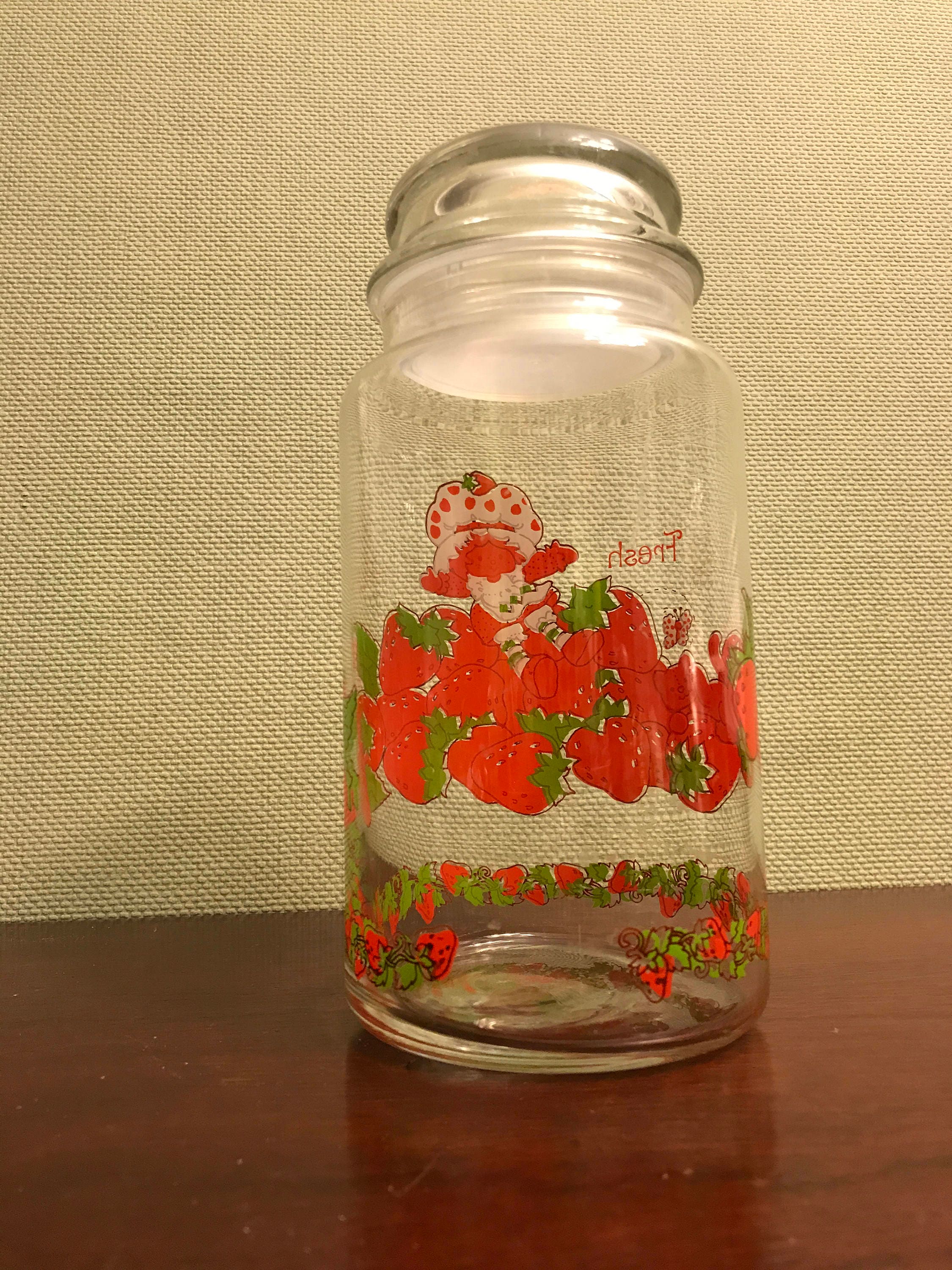 Strawberry Shortcake Large Glass Jar, Strawberry Shortcake Collectible