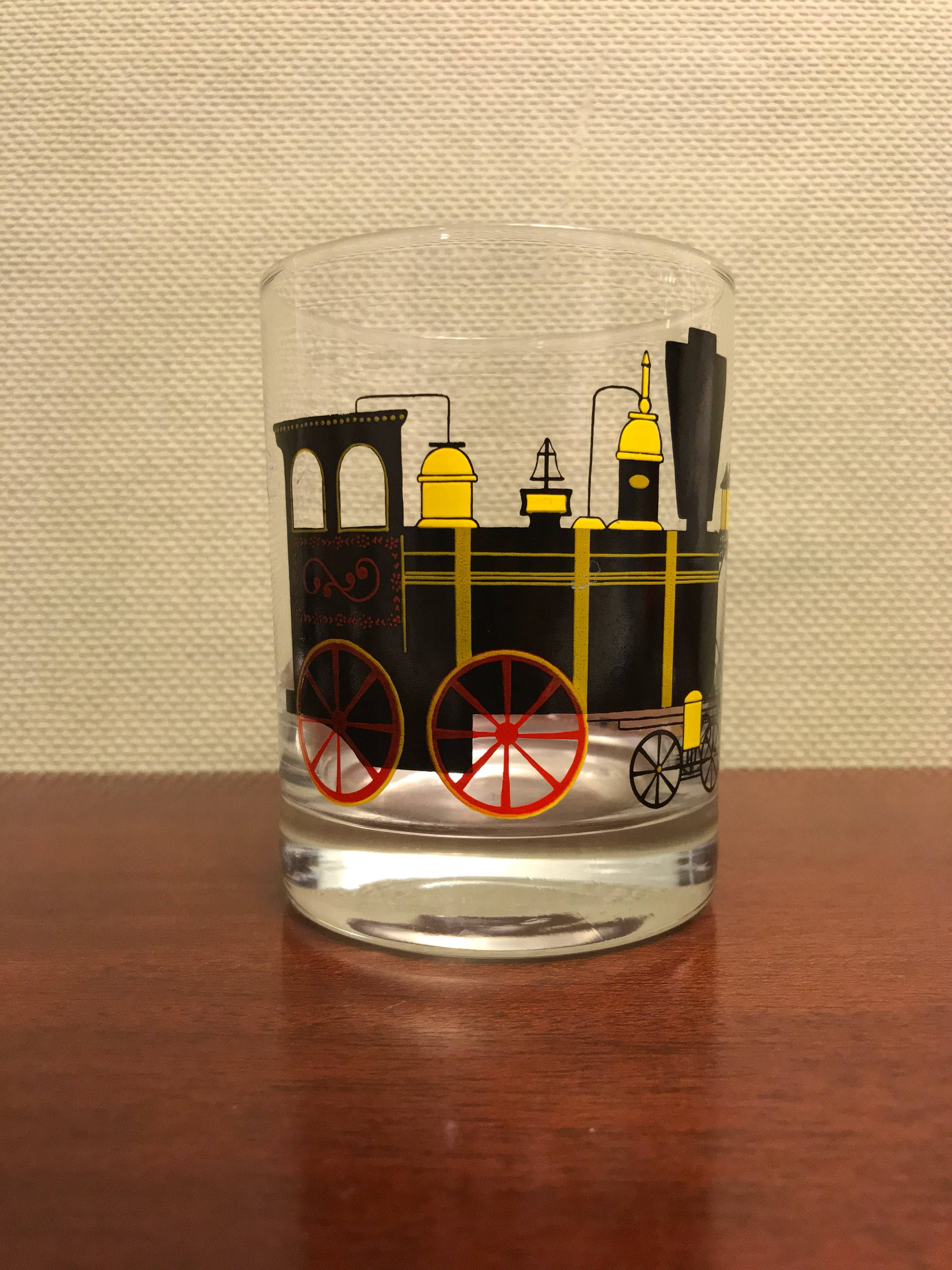 Rare Cera Train Glasses, Mid Century Cera Glasses, Cera Get On Board