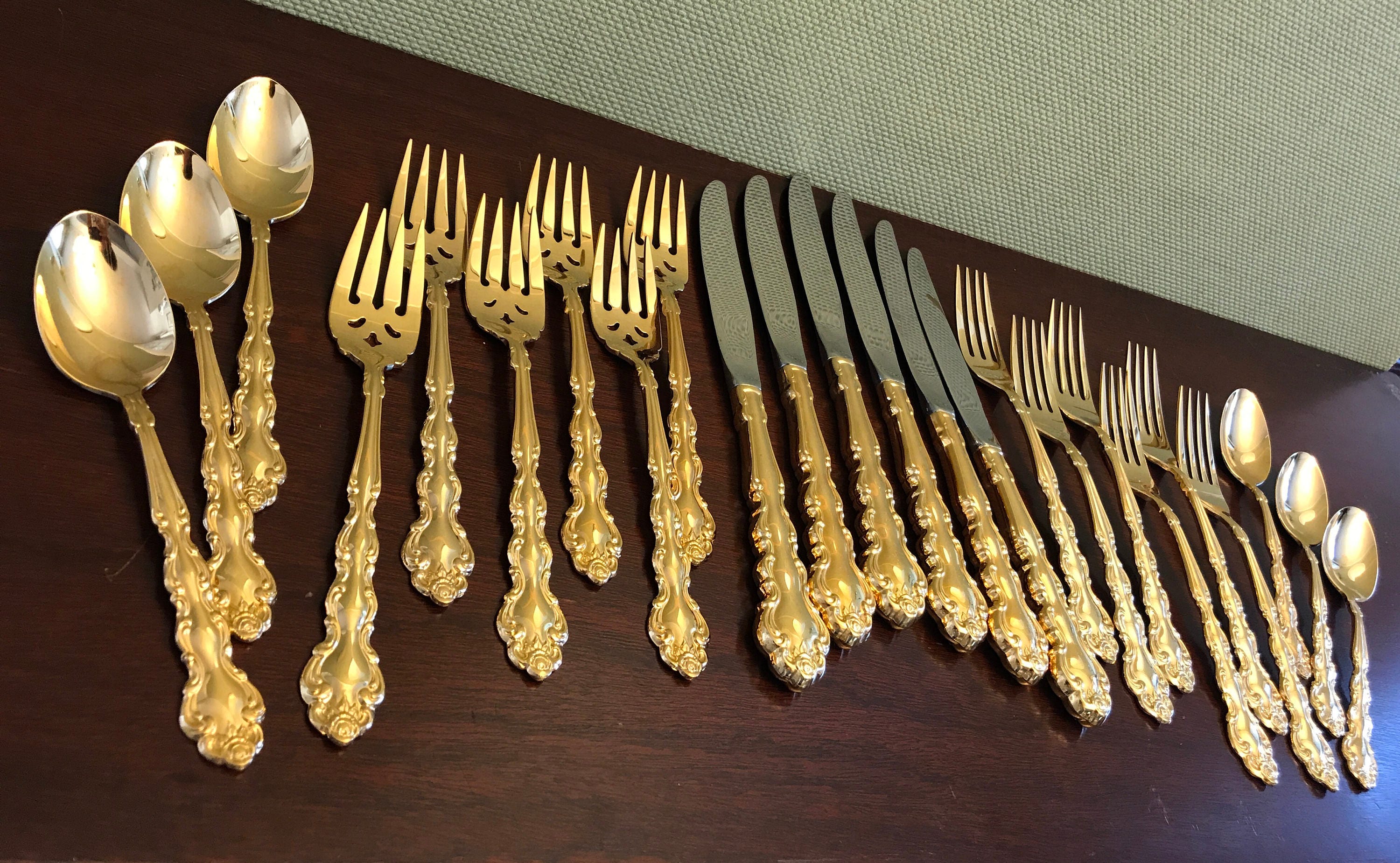 Vintage Gold Flatware, Oneida Community Beethoven Gold Flatware