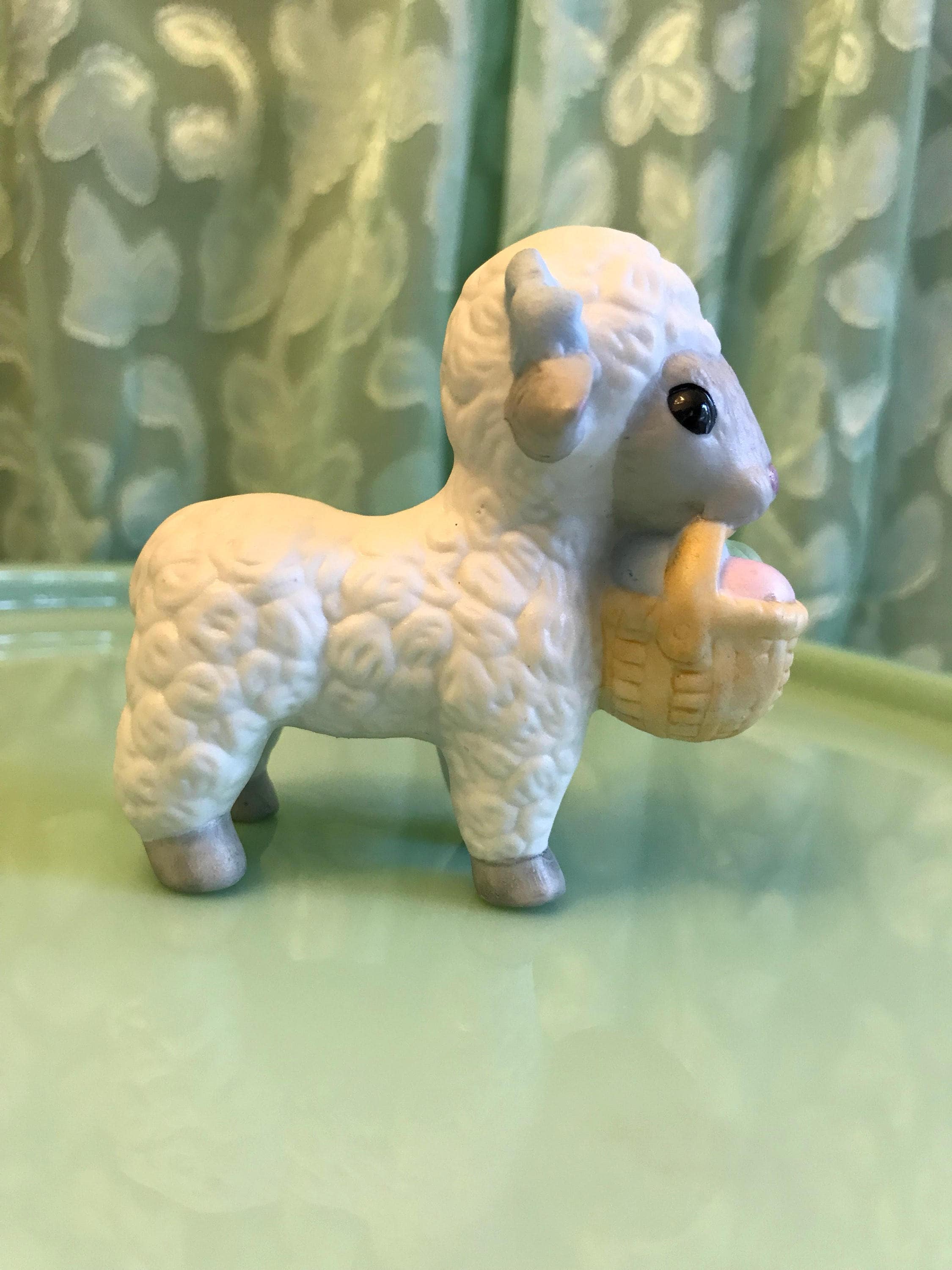 Porcelain Lamb Figurine, Figural little Lamb, Porcelain Easter Lamb