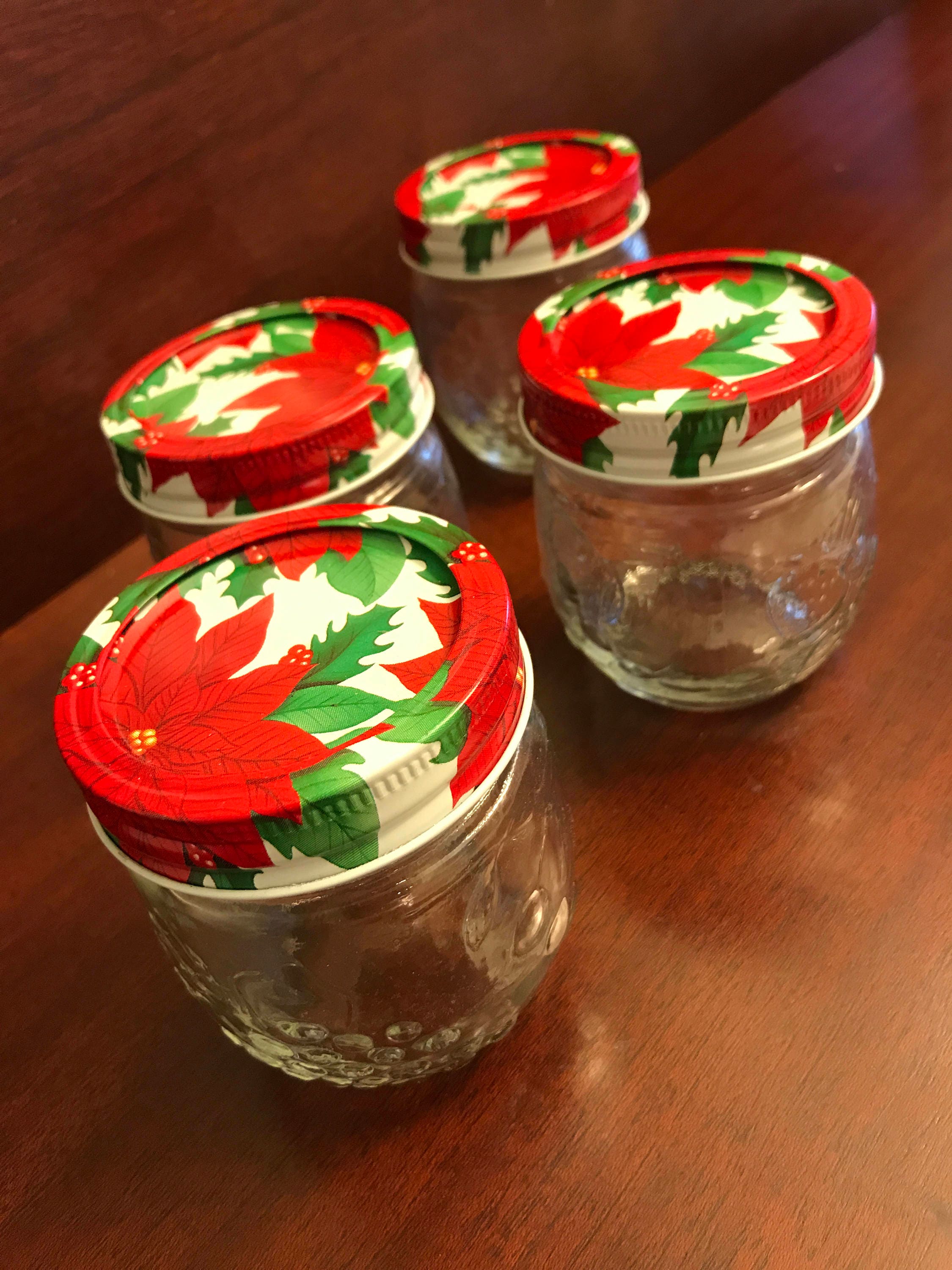 Ball Christmas Pointsettia Jars, collectible Mason Jars, NOS Ball