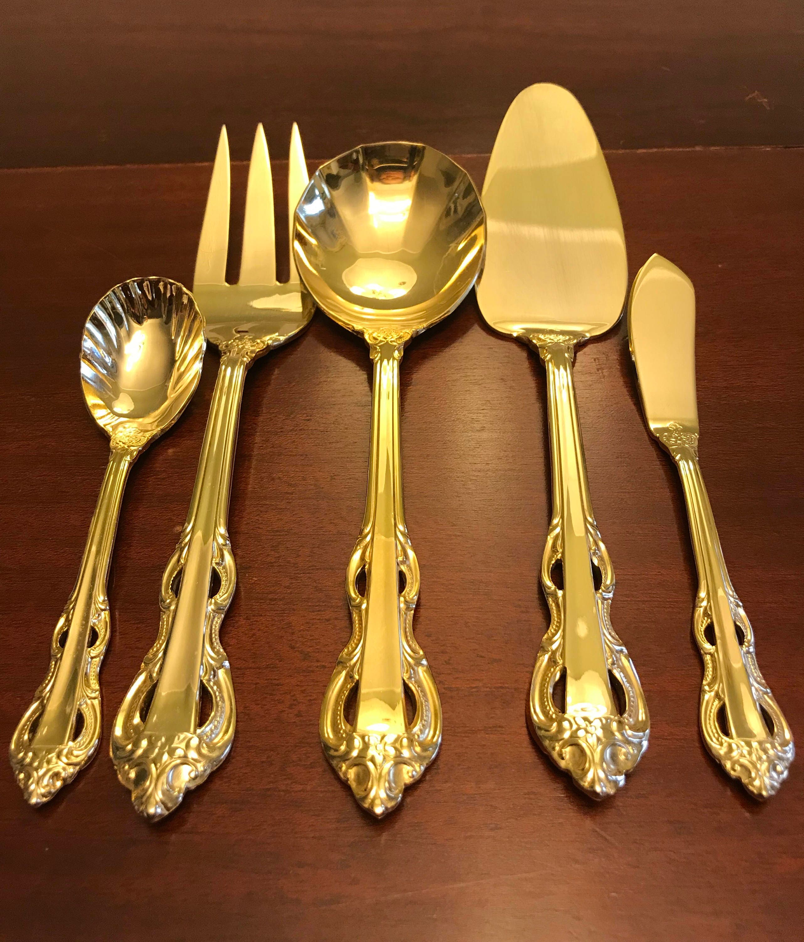 Vintage Gold Flatware, King Arthur Gold Flatware, Gold Electroplate, 1988 by TOWLE Supreme