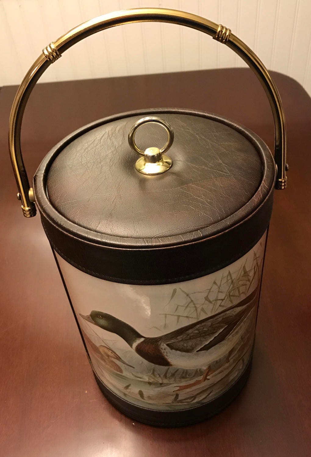 Vintage Duck Ice Bucket, Vinyl Towle Shelton ware, Vintage Ice Bucket