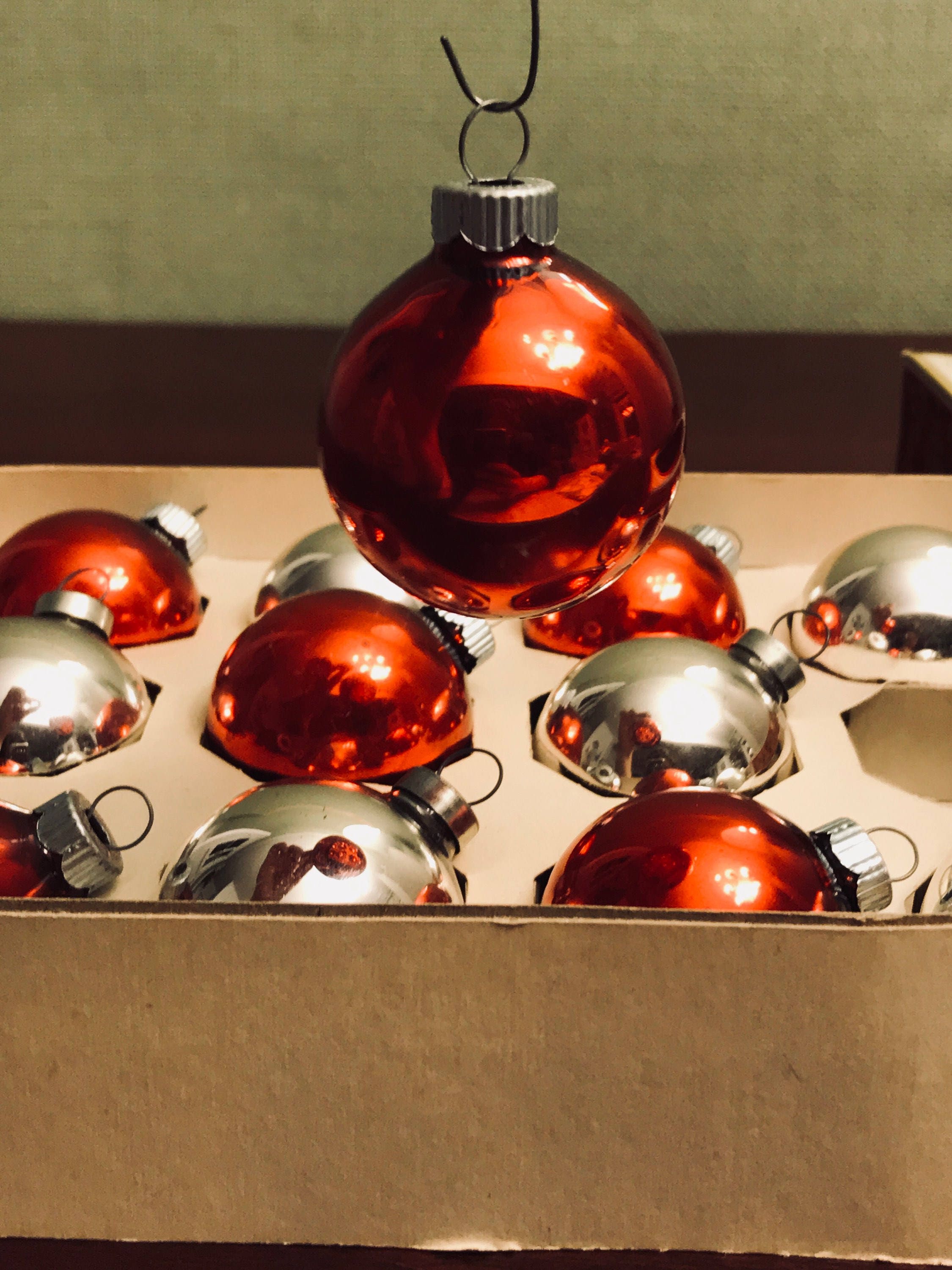 Vintage Glass Tree Ornaments, Shiny Brite Glass Ball ornaments