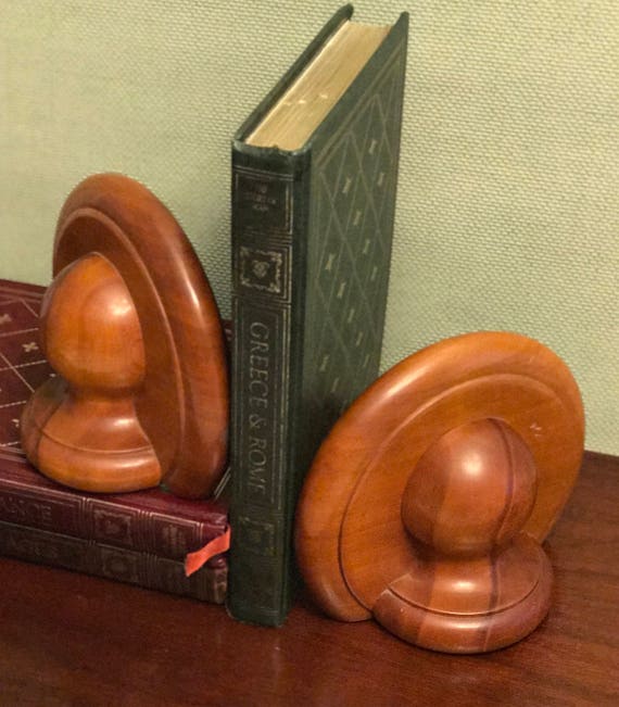 Rustic Wood Bookends, Vintage office Library decor, Gift for Book lover, Home decorating