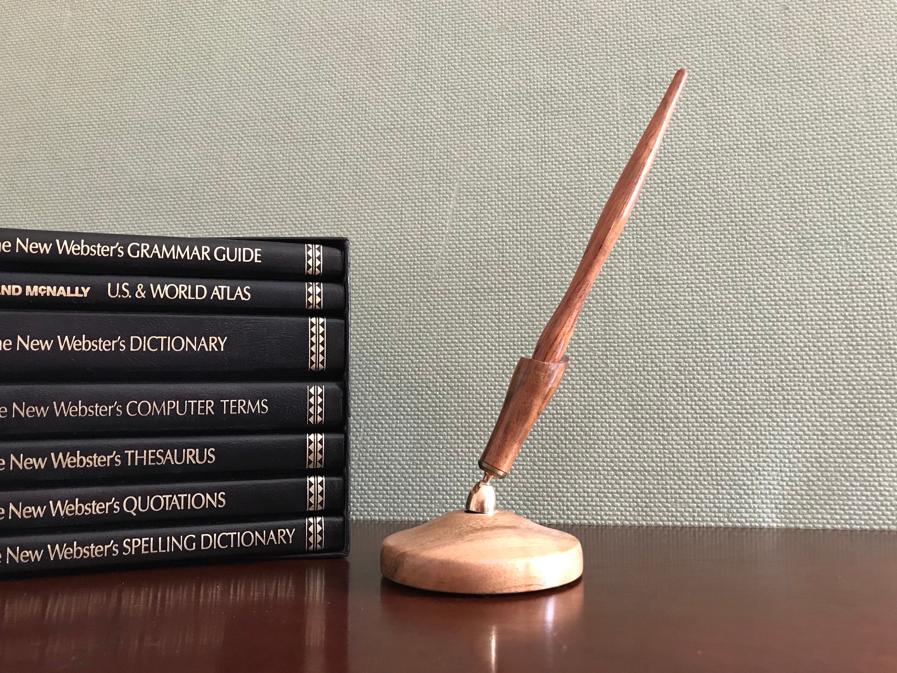 Vintage Desk Pen Holder, Hand crafted from exotic wood, Handmade wood
