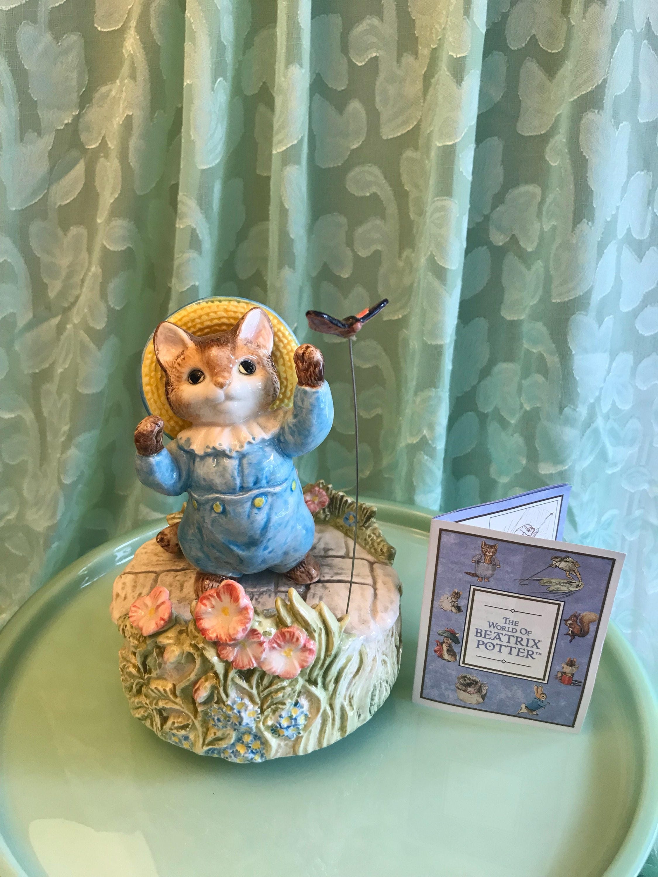 Vintage Beatrix Potter Tom Kitten Music Box, Beatrix Potter Collectible, Tom Kitten musical