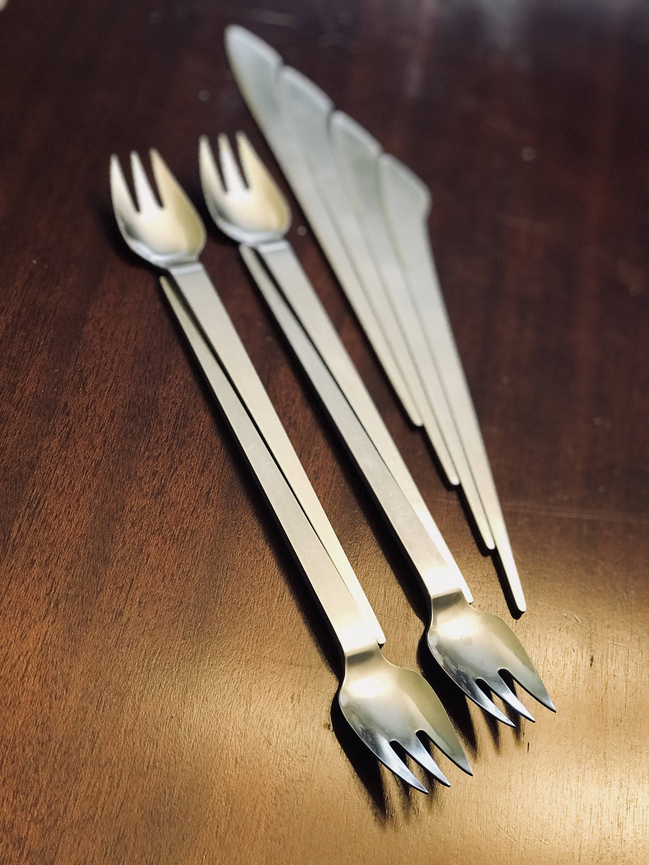 Rare Mid Century Modern Flatware by Nils Nisbel for Gabis, Scandinavia