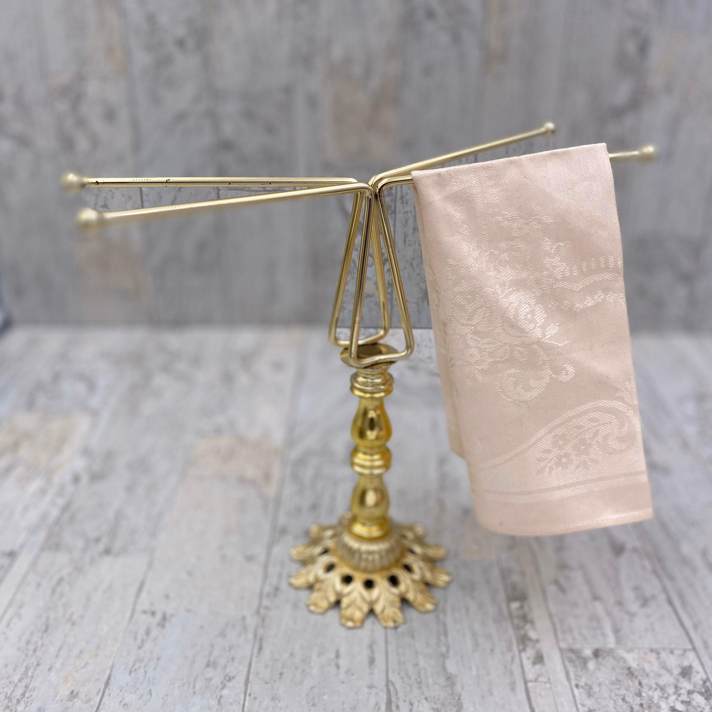 Vintage Guest towel Holder, freestanding towel holder, Bathroom decor