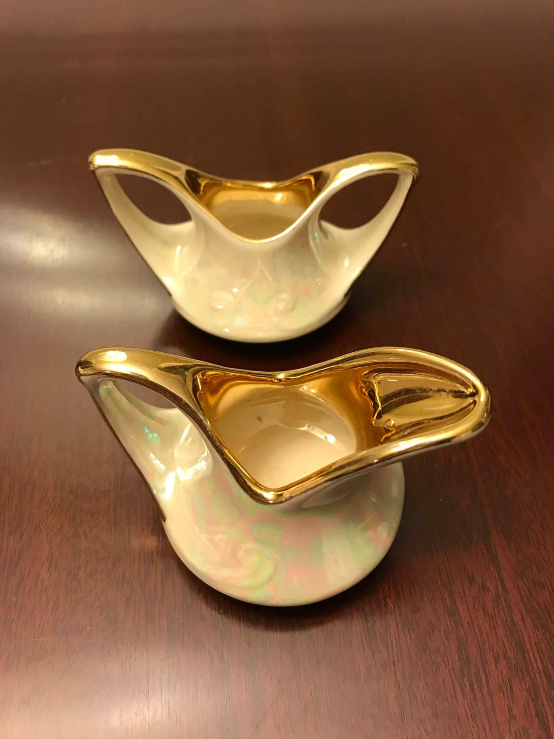 Luster Ware Mini Cream and Sugar set, Aladdin style Cream and Sugar set