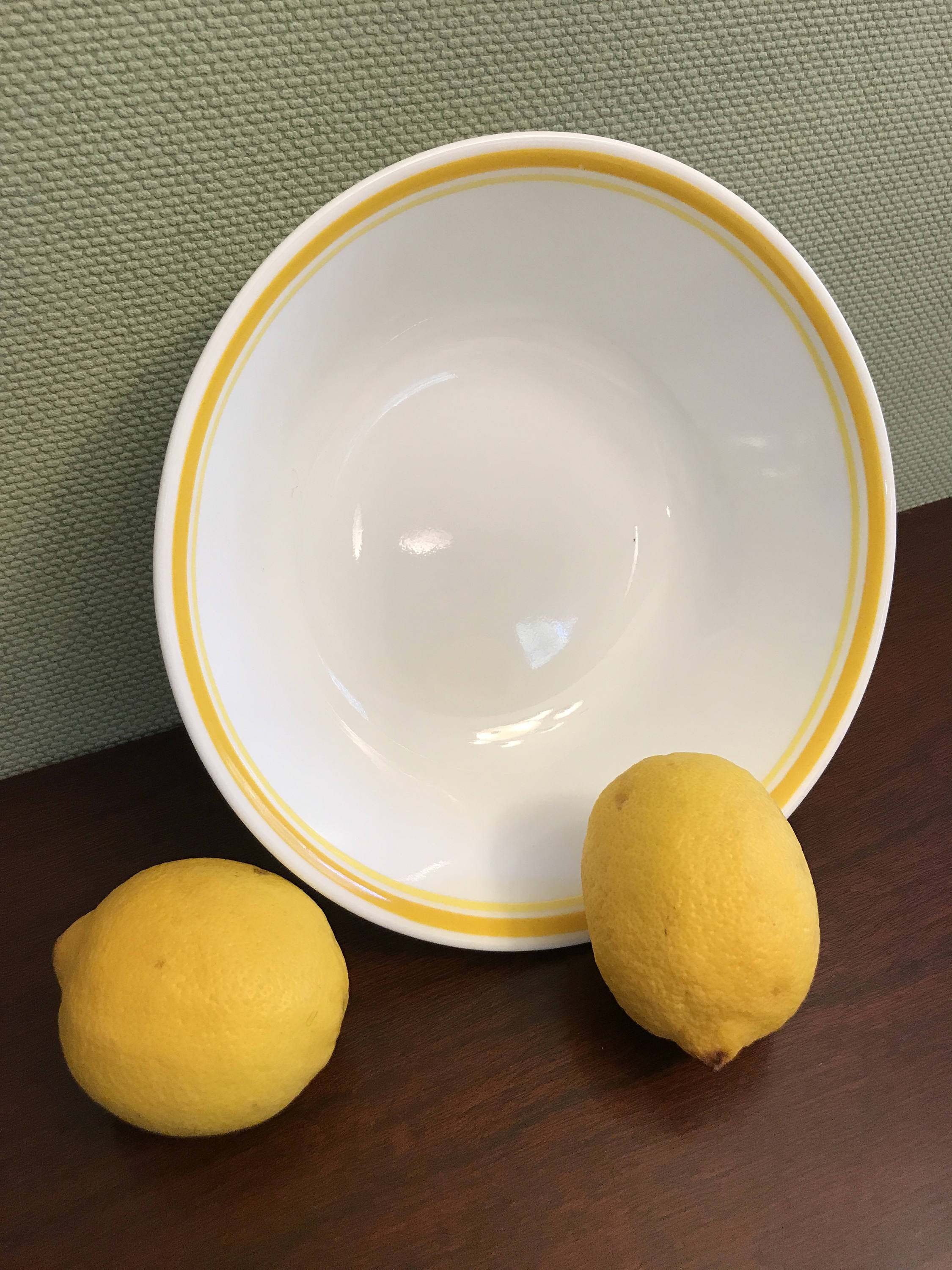 Corelle Citrus Dinnerware, Corelle Citrus Large serving Bowl, Yellow striped Corelle Dishes