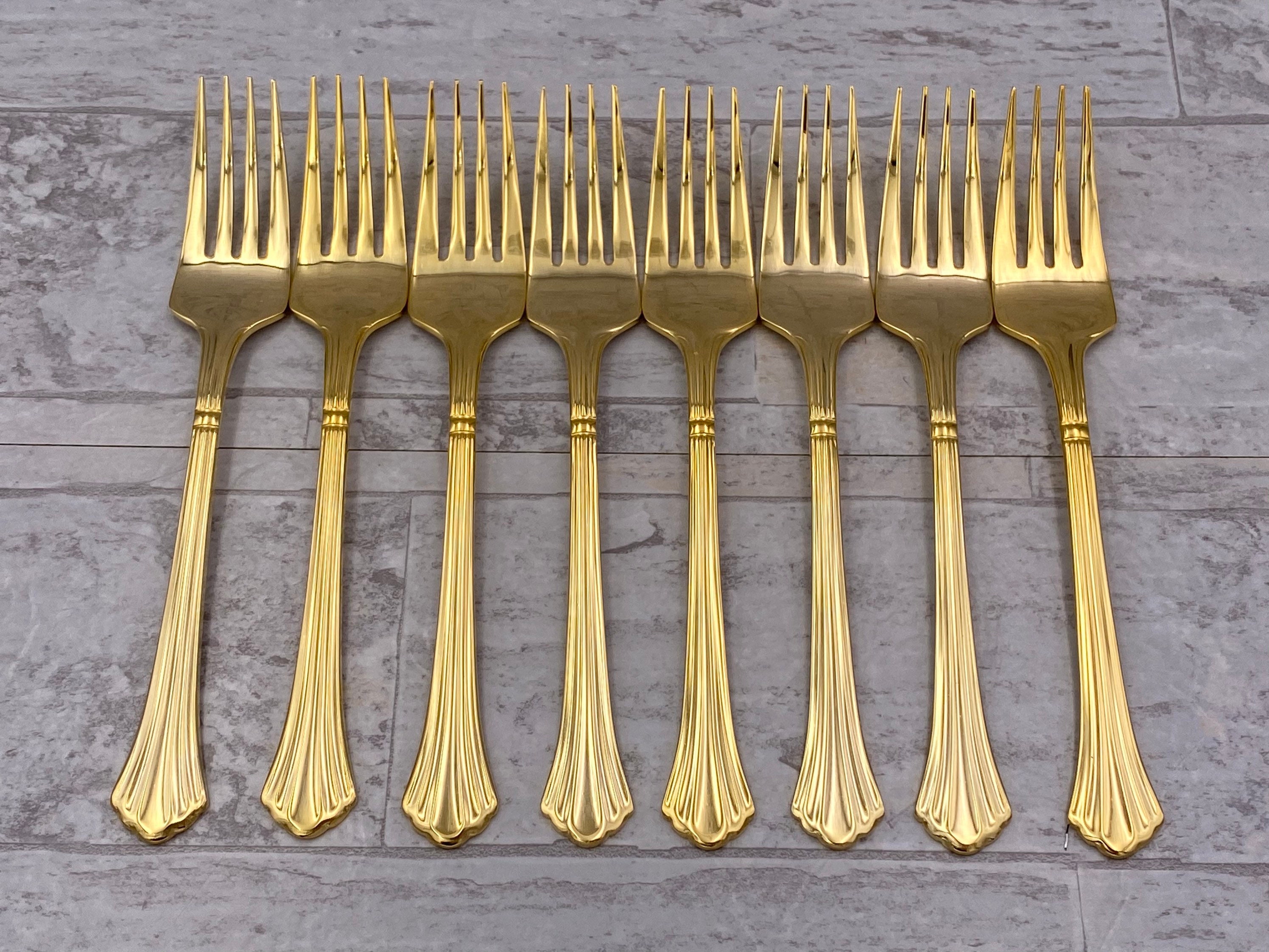 Vintage Flatware set, Retroneu Century Gold, Gold plated Stainless