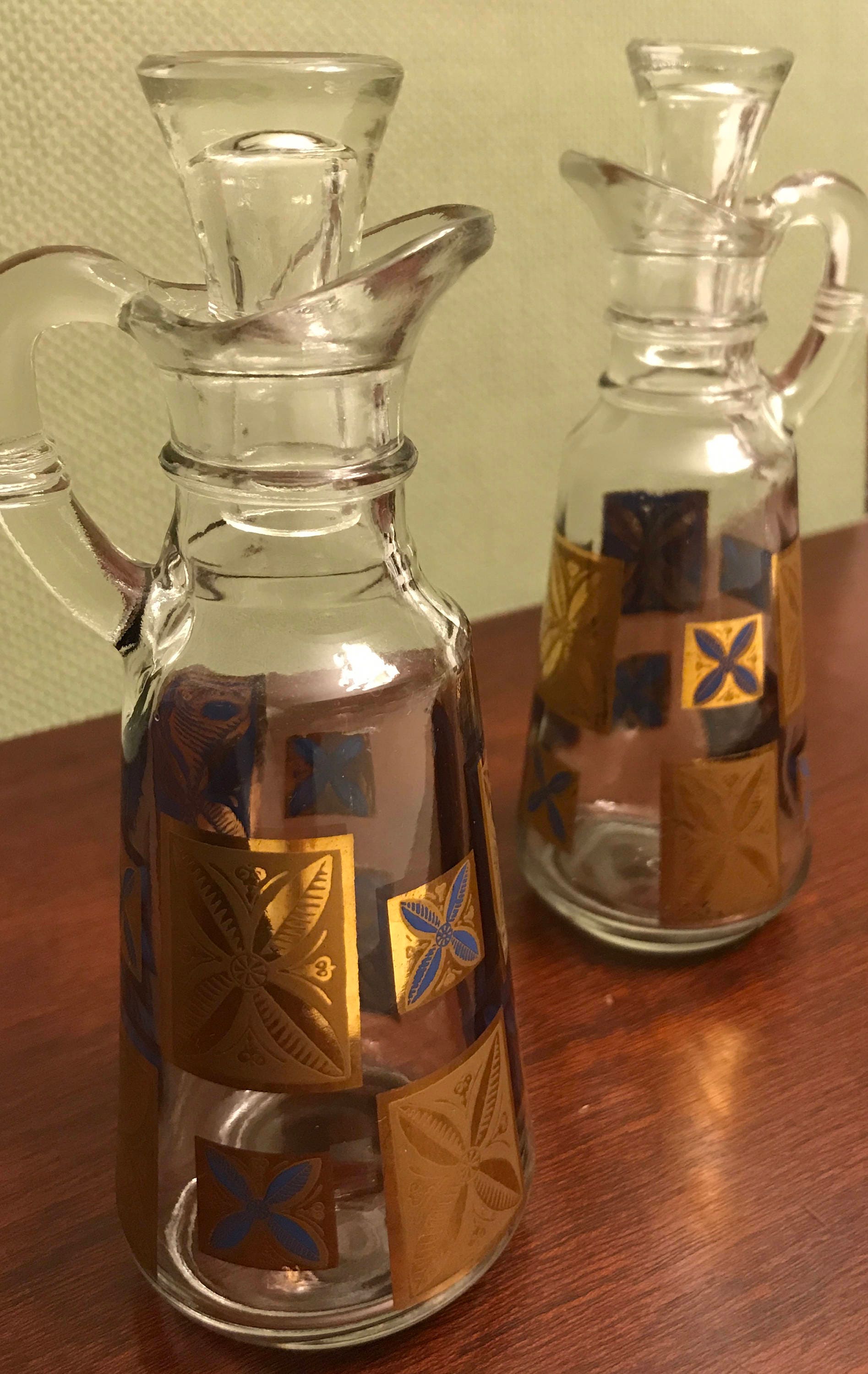 Mid Century Modern Cera Cruets, Gold Cruet Set, Rare Cera Cruet set