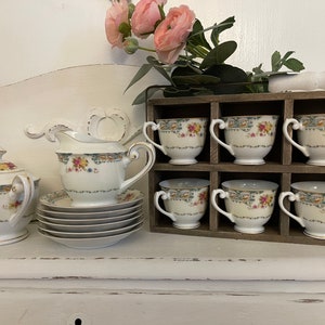 Vintage Demitasse Cups and saucer set, Albion Rose Tea set Tea party, Shabby Chic, gift for her