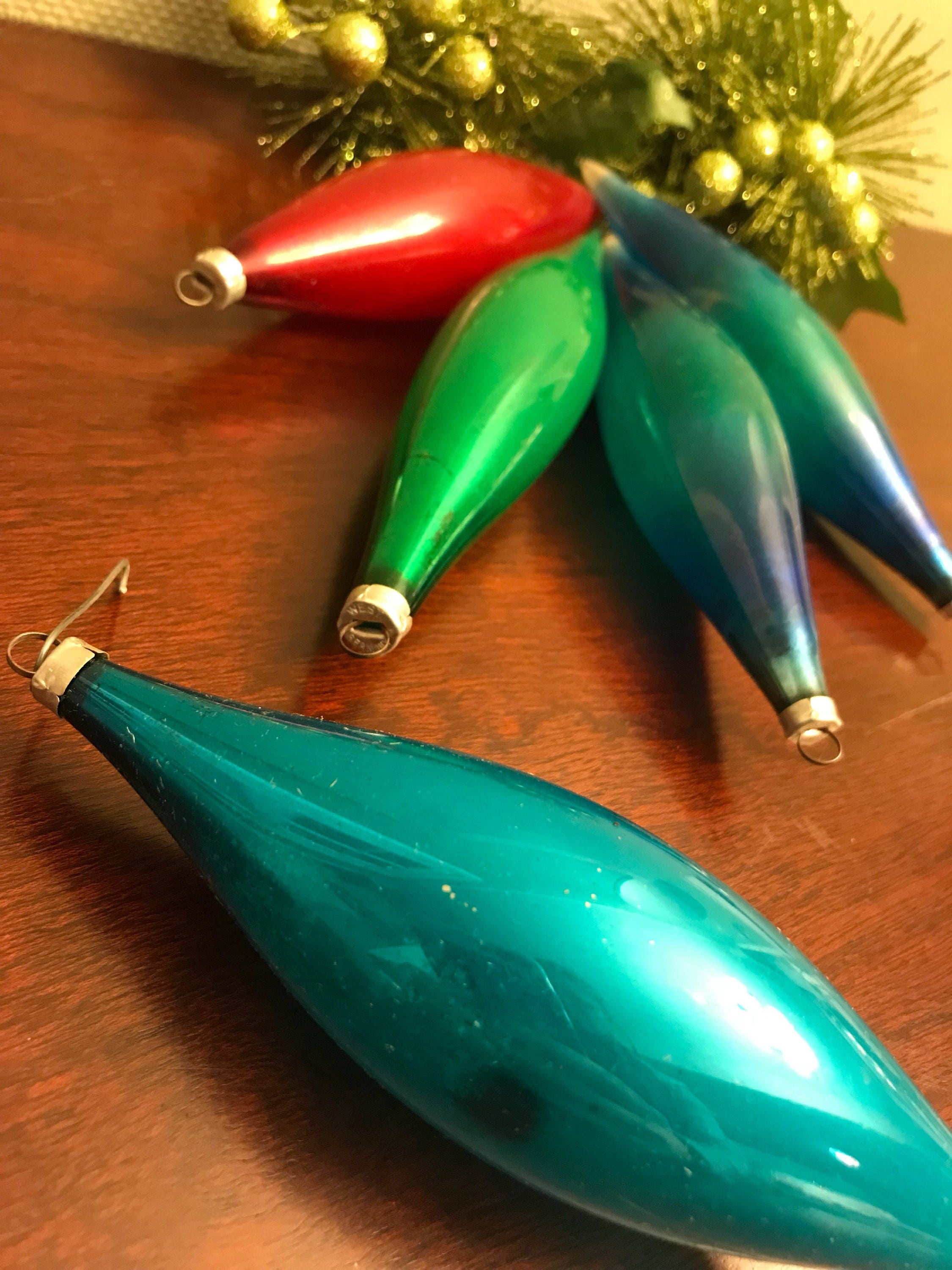 Vintage Glass Tree Ornaments, Hand made Glass ornaments, Christmas