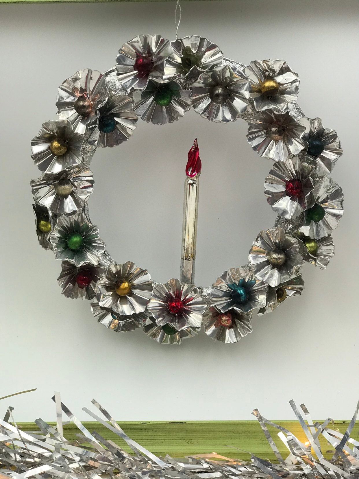 silver glass century mid mytravelingboutique wreath candle flowers aluminum